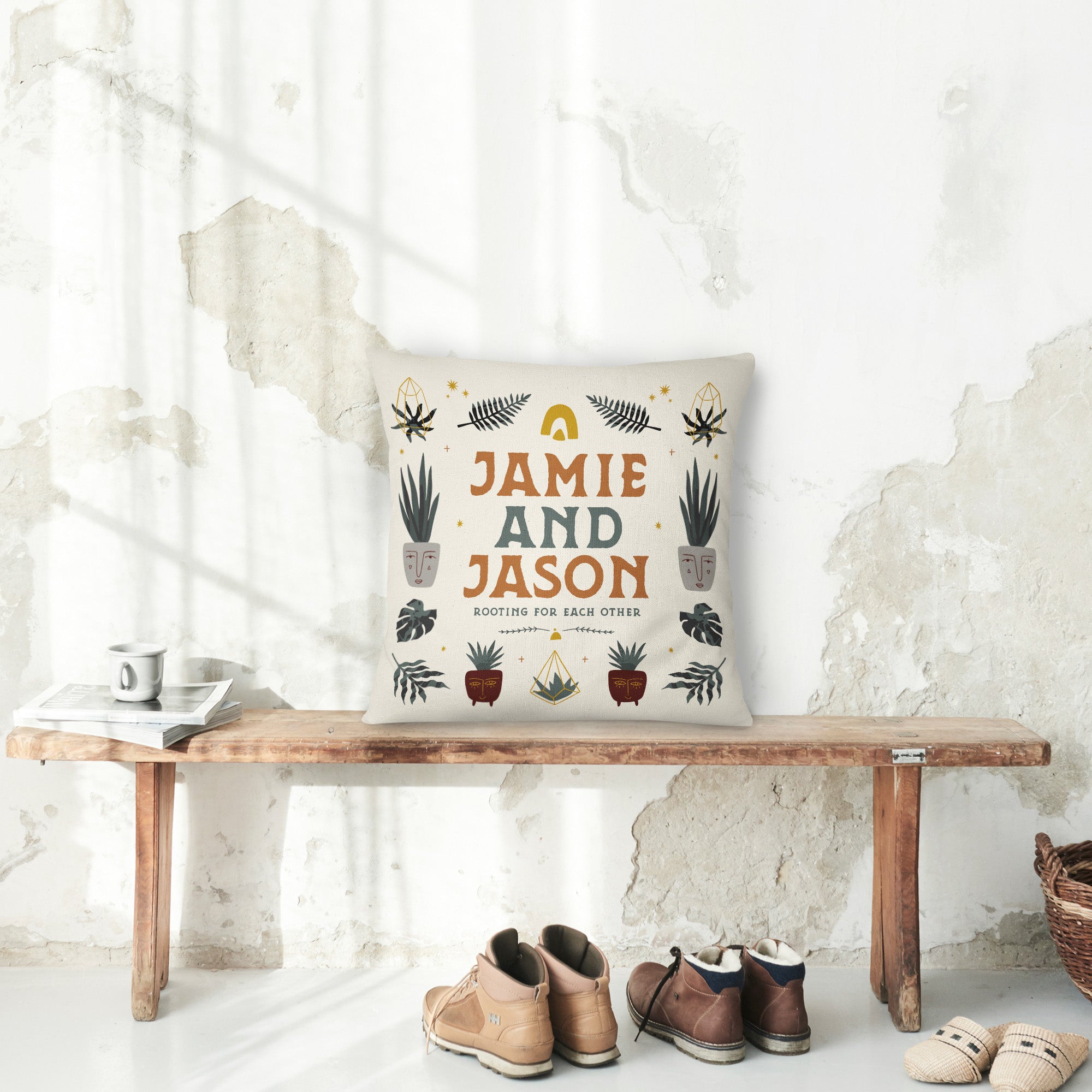 Personalized Plants Lover Pillow - Pillow - Personalized Gifts for Couples, Custom Birthday Gifts, Custom Anniversary Gifts | Relatable Basic