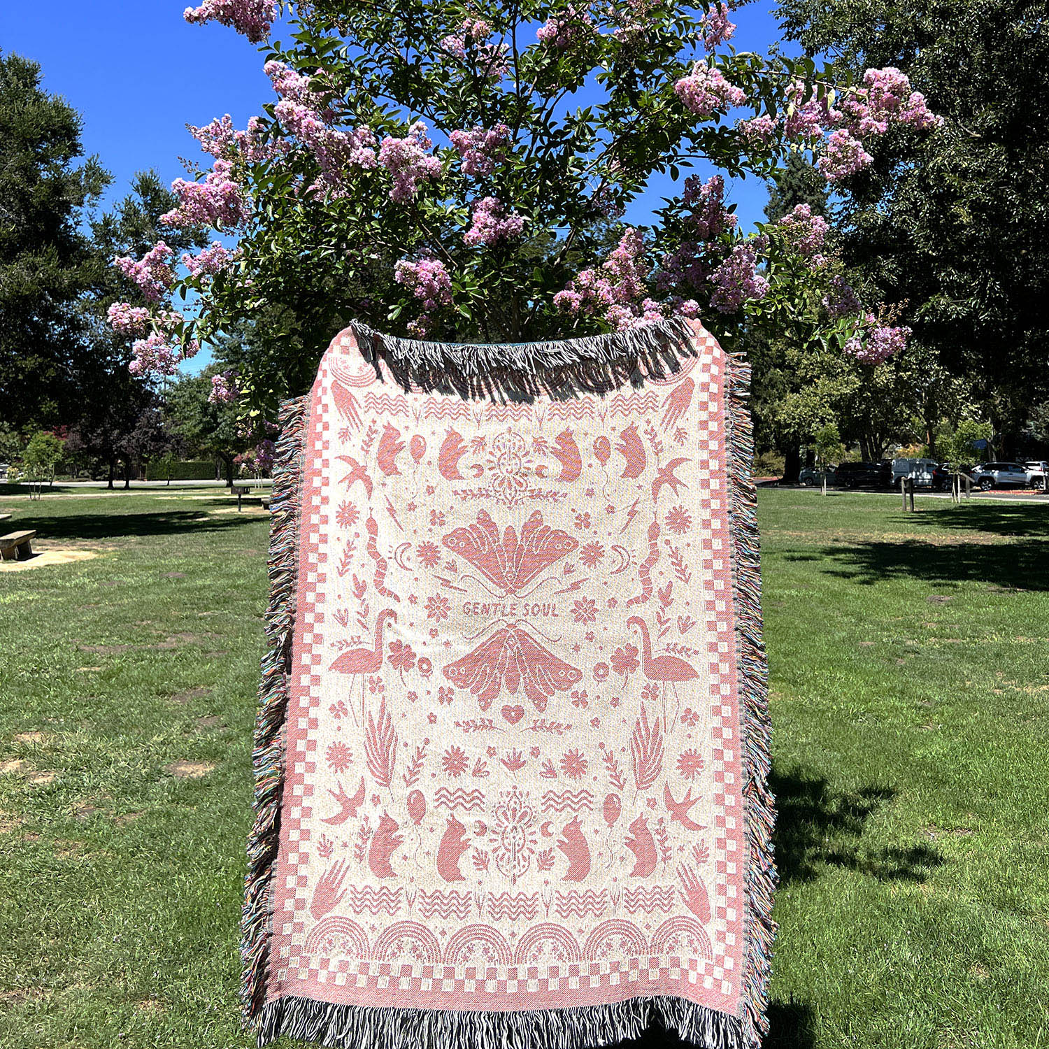Pink Gentle Soul Woven Blanket - Woven - Personalized Gifts for Couples, Custom Birthday Gifts, Custom Anniversary Gifts | Relatable Basic