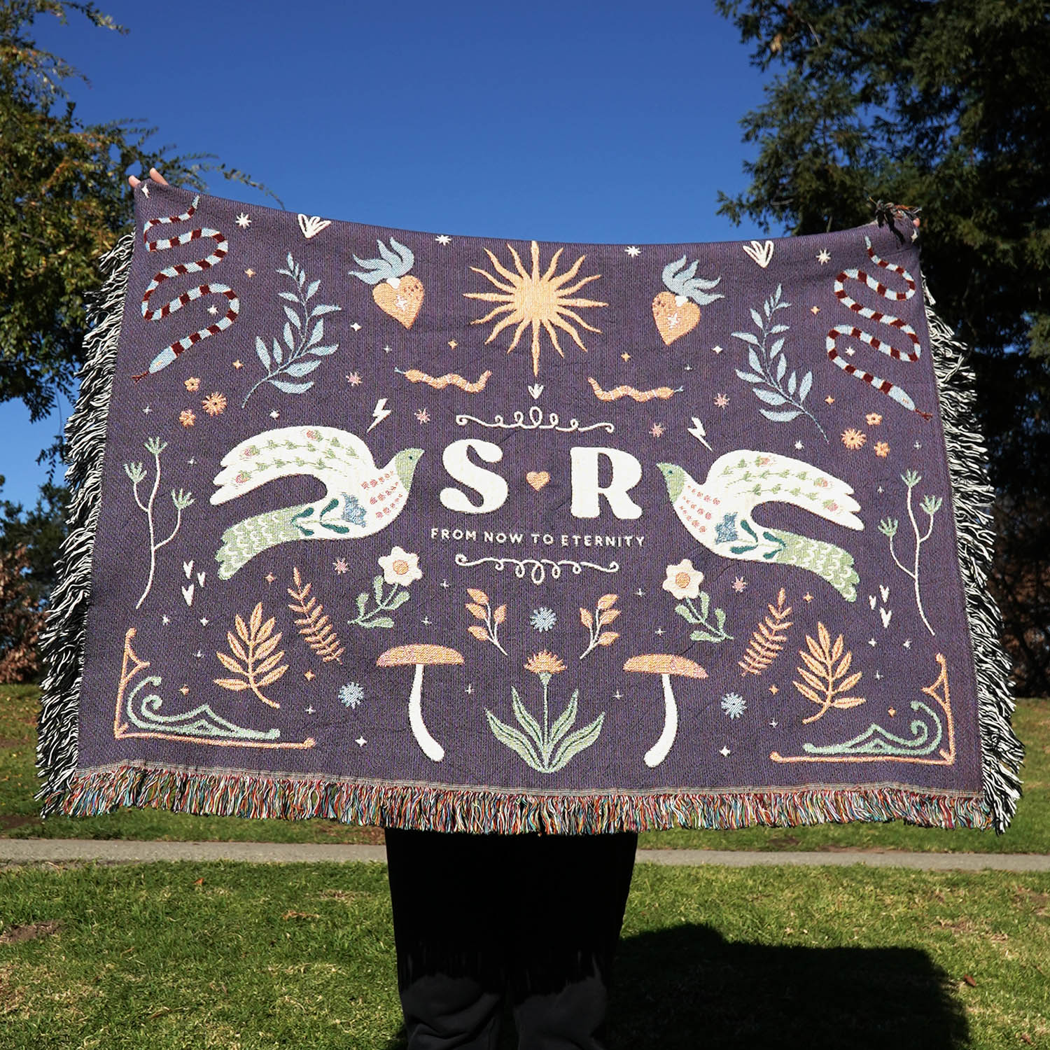 Personalized Dove Couple Throw Blanket - Woven - Personalized Gifts for Couples, Custom Birthday Gifts, Custom Anniversary Gifts | Relatable Basic