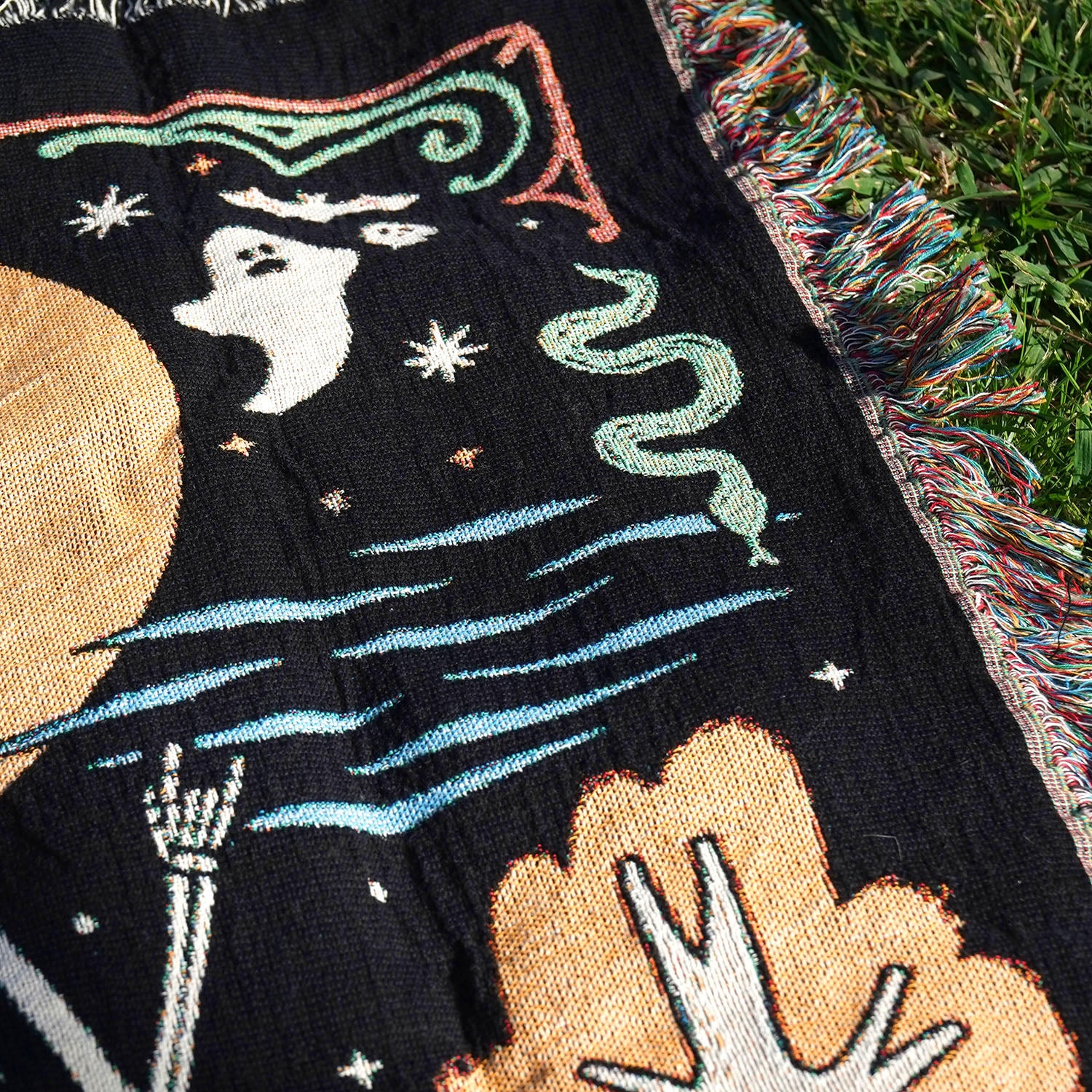 Personalized Zodiac Skeleton Woven Blanket - Woven - Personalized Gifts for Couples, Custom Birthday Gifts, Custom Anniversary Gifts | Relatable Basic