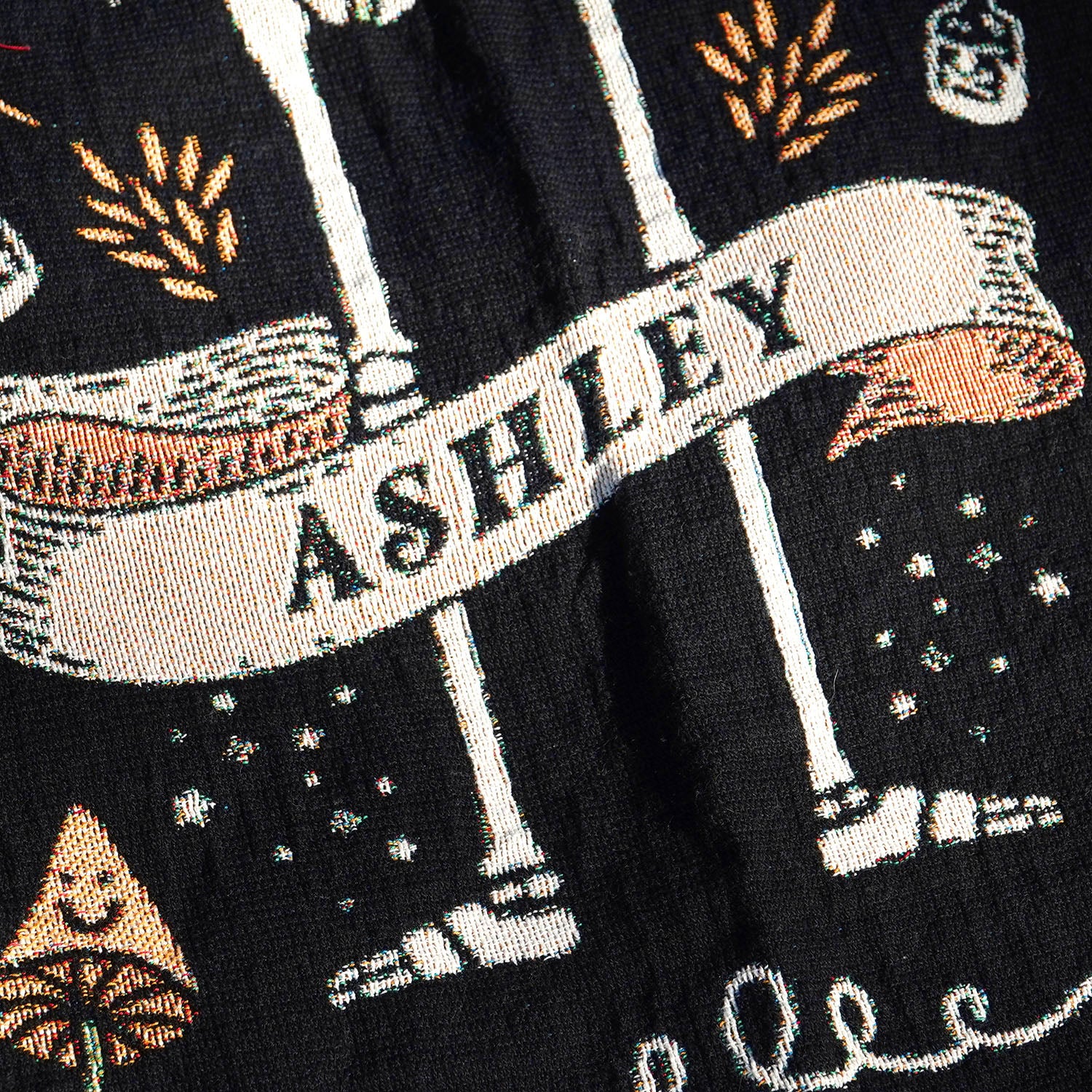 Personalized Zodiac Skeleton Woven Blanket - Woven - Personalized Gifts for Couples, Custom Birthday Gifts, Custom Anniversary Gifts | Relatable Basic