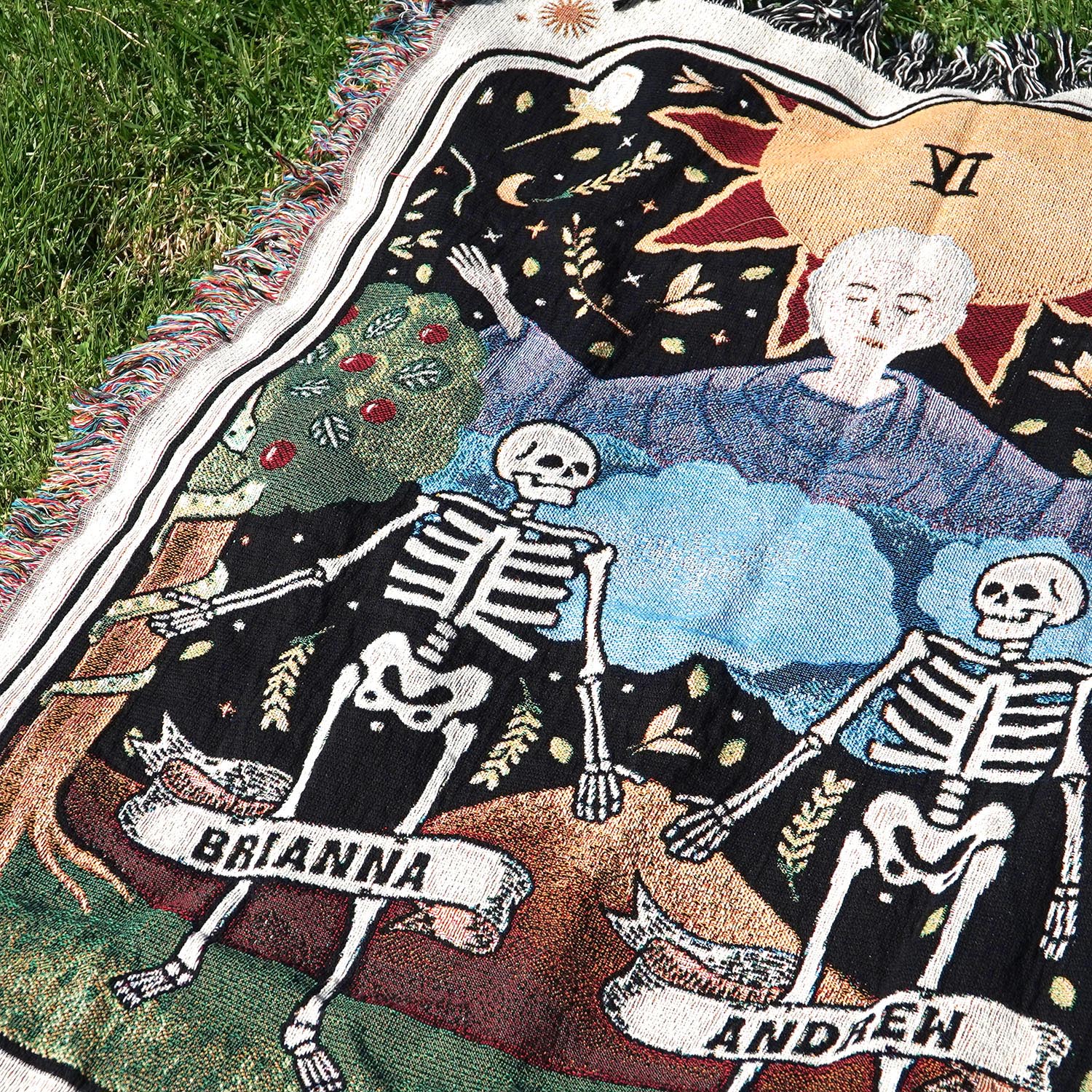 Personalized The Lovers Tarot Card Couple Woven Blanket - Woven - Personalized Gifts for Couples, Custom Birthday Gifts, Custom Anniversary Gifts | Relatable Basic