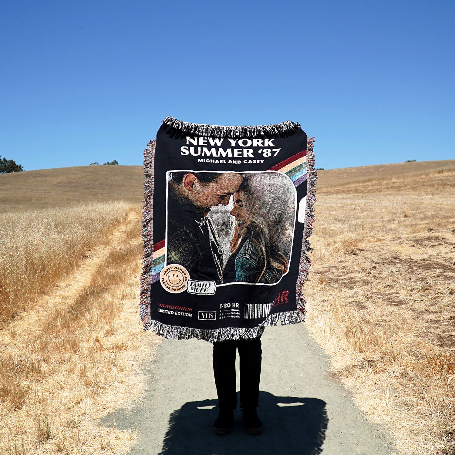 Personalized VHS Tape Cover Woven Blanket - Woven - Personalized Gifts for Couples, Custom Birthday Gifts, Custom Anniversary Gifts | Relatable Basic