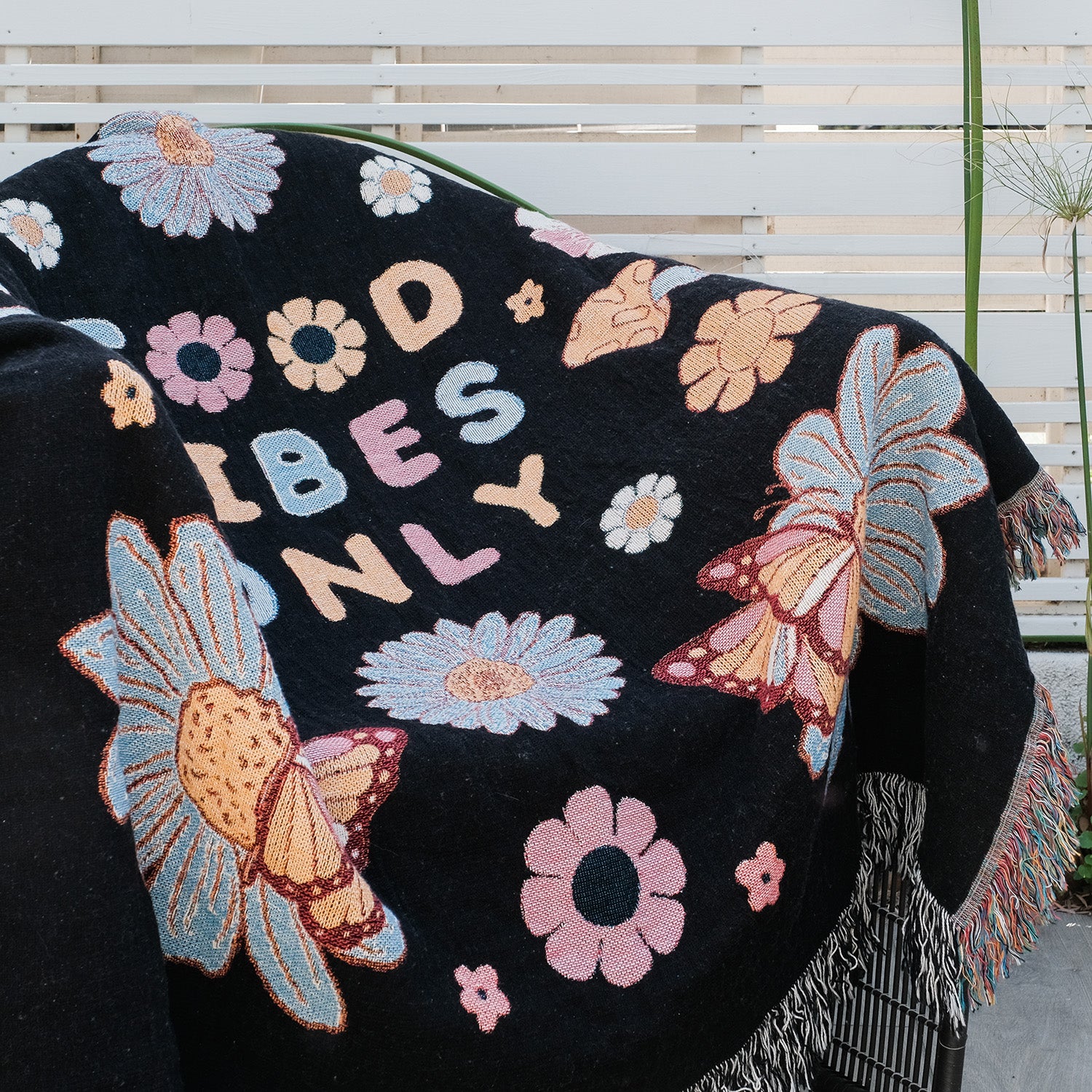 Good Vibes Only Woven Blanket - Woven - Personalized Gifts for Couples, Custom Birthday Gifts, Custom Anniversary Gifts | Relatable Basic