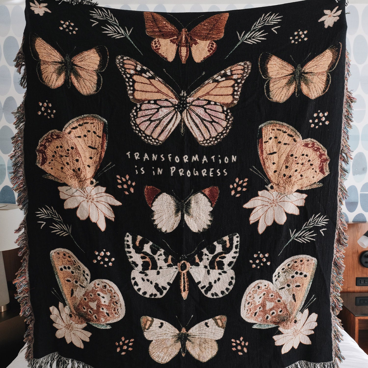 Colorful Butterfly Woven Throw - Woven - Personalized Gifts for Couples, Custom Birthday Gifts, Custom Anniversary Gifts | Relatable Basic