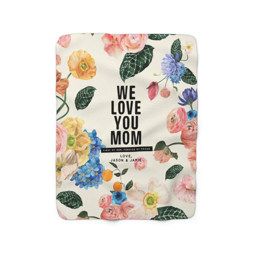 Personalized Mom Floral Fleece Blanket - Fleece - Personalized Gifts for Couples, Custom Birthday Gifts, Custom Anniversary Gifts | Relatable Basic