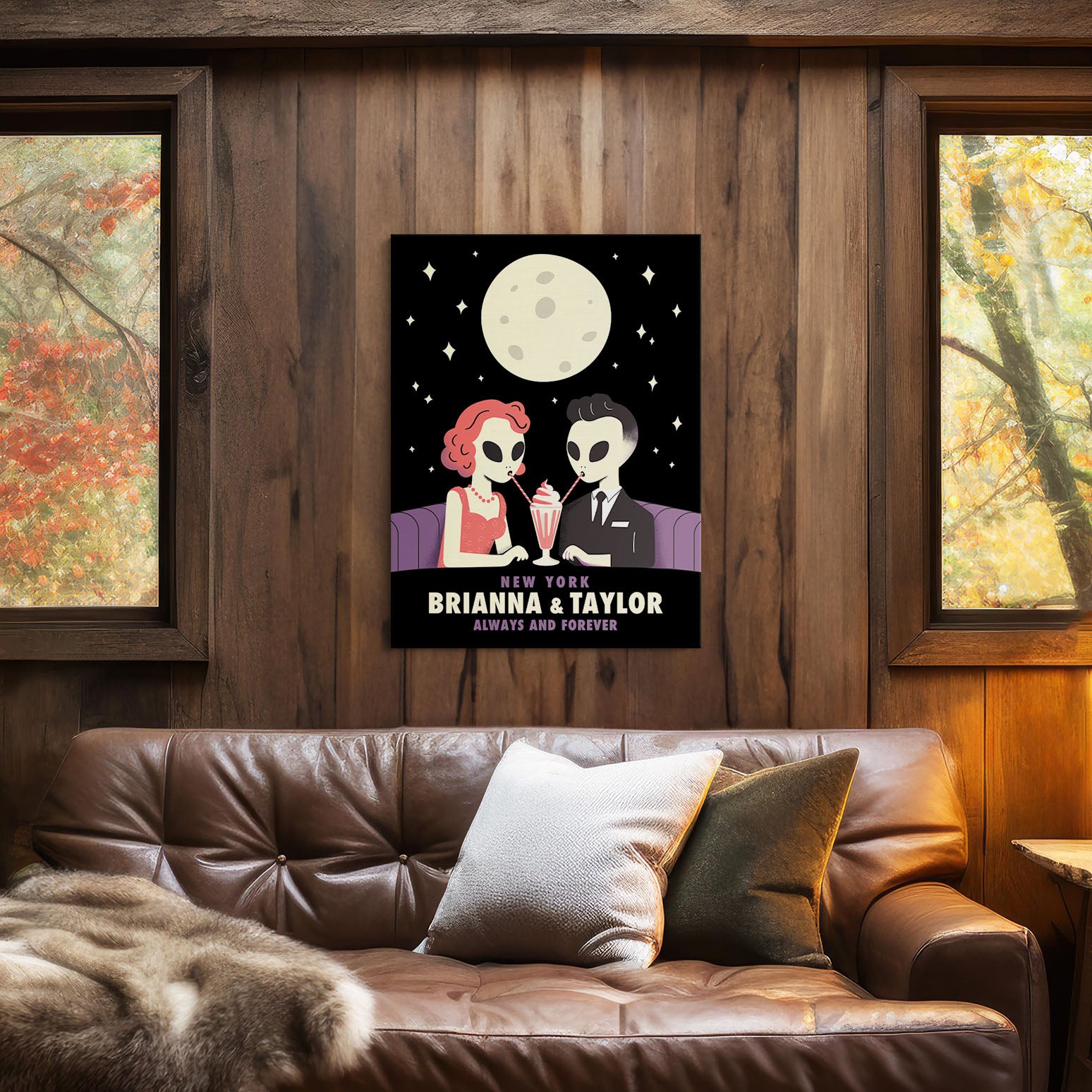 Personalized Couple Aliens On A Date Canvas Wrap - Relatable Basic