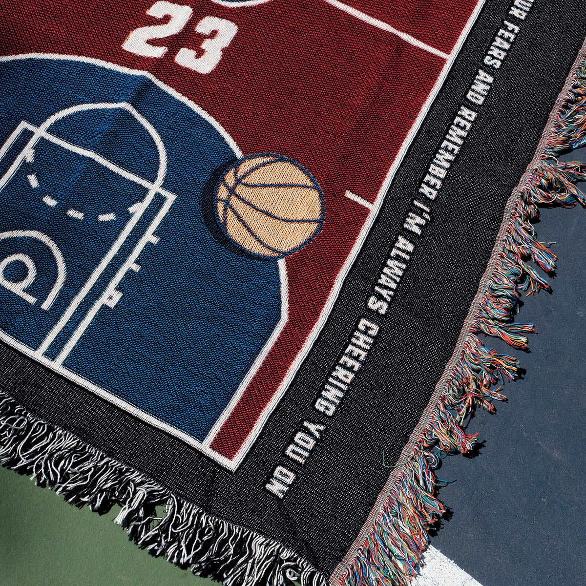 Personalized Basketball Woven Blanket