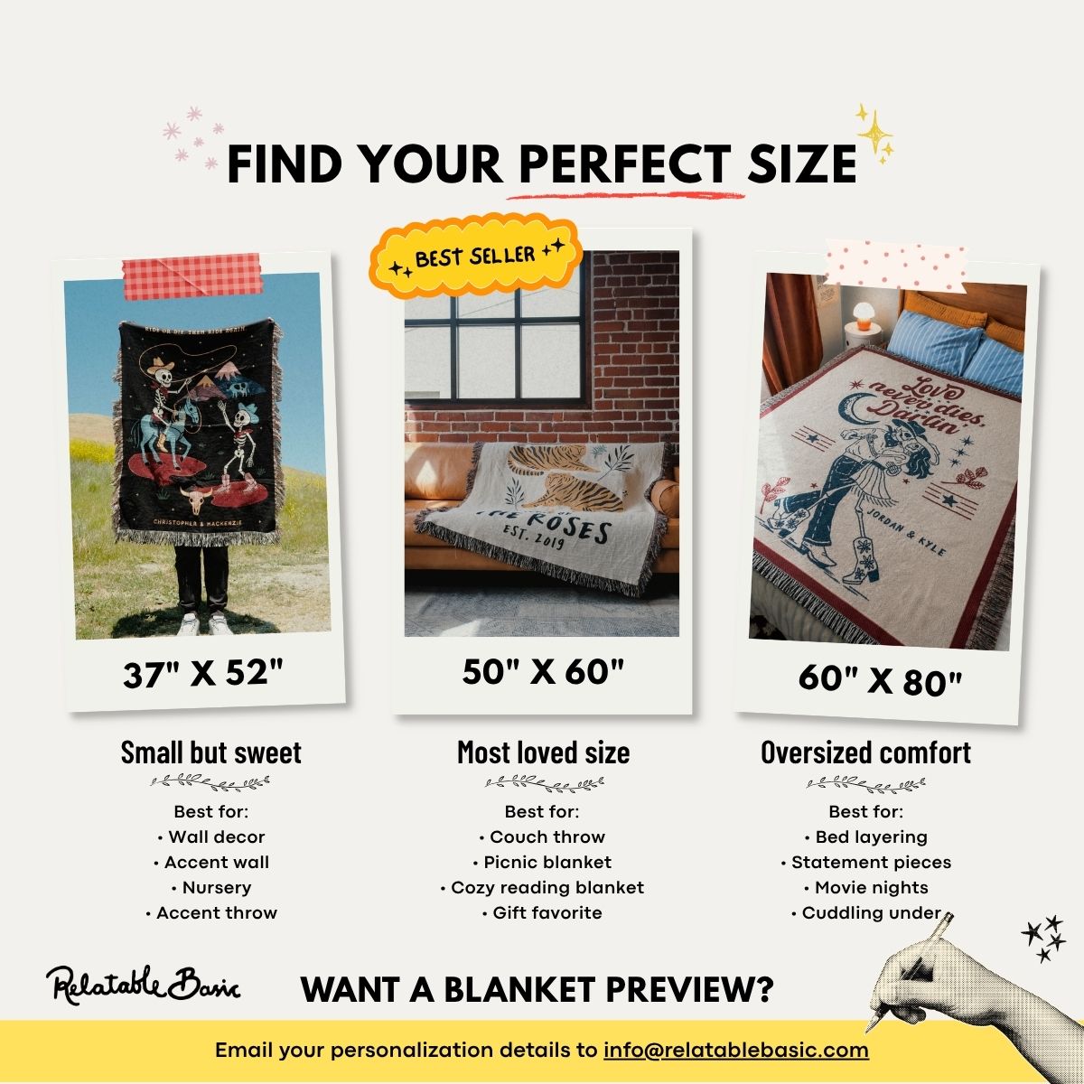 Personalized Skeleton Couple Woven Blanket