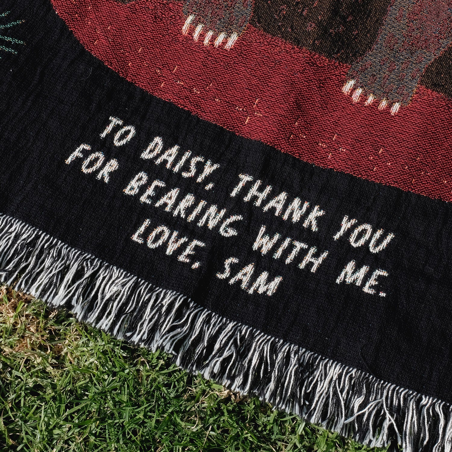 Christmas Bear Personalized Woven Blanket - Relatable Basic