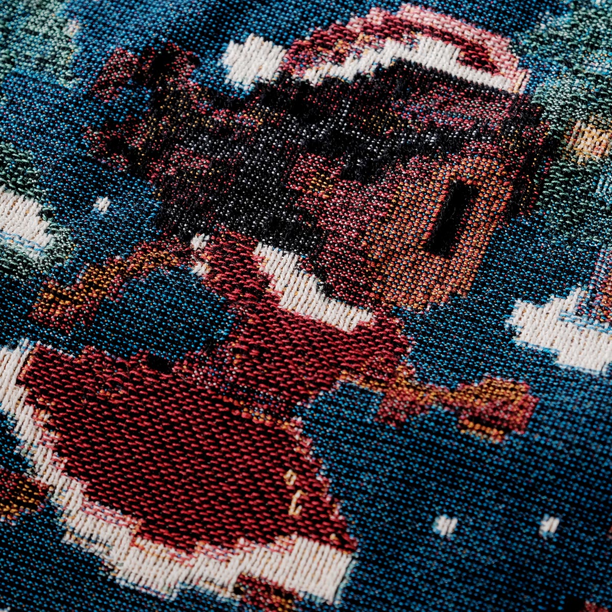 Personalized Retro 8-Bit Christmas Gaming Couple Woven Blanket