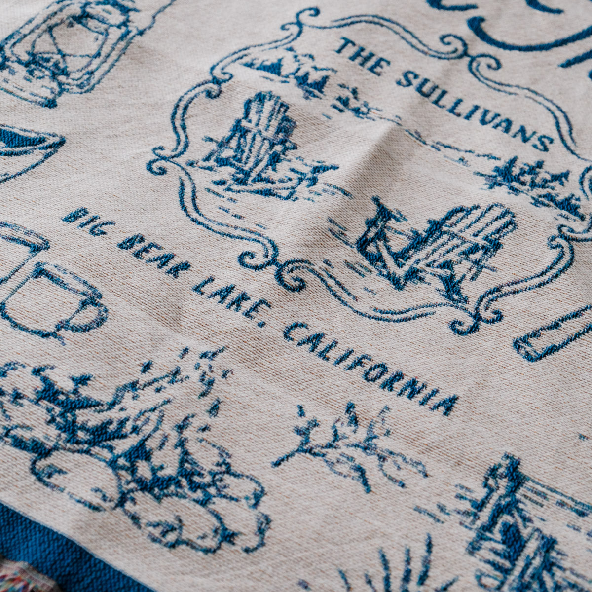 Personalized Couple Lake House Woven Blanket