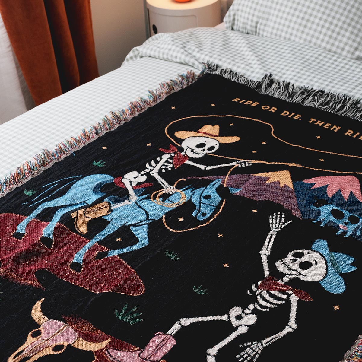 Personalized Cowboy Skeletons Couple Blanket