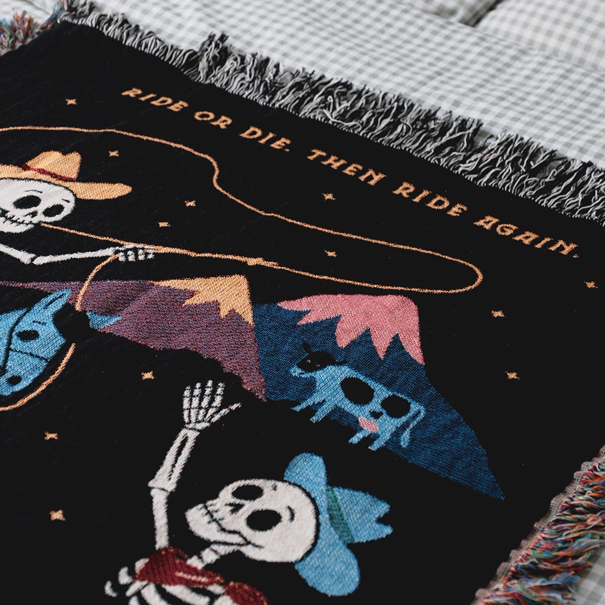 Personalized Cowboy Skeletons Couple Blanket