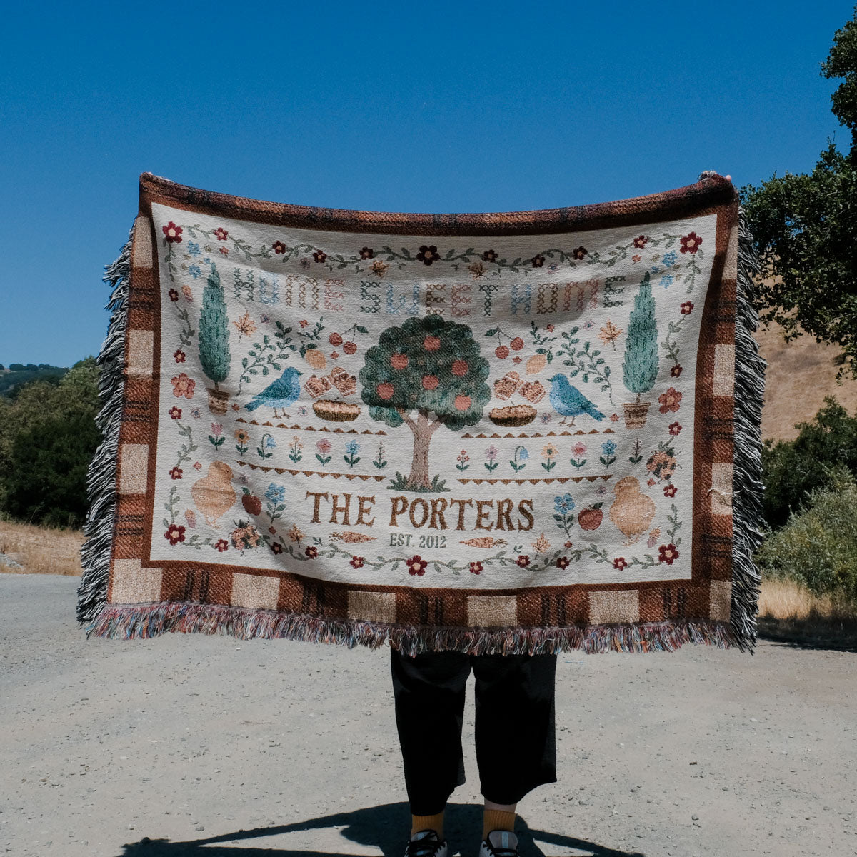Personalized Cozy Fall Family Woven Blanket
