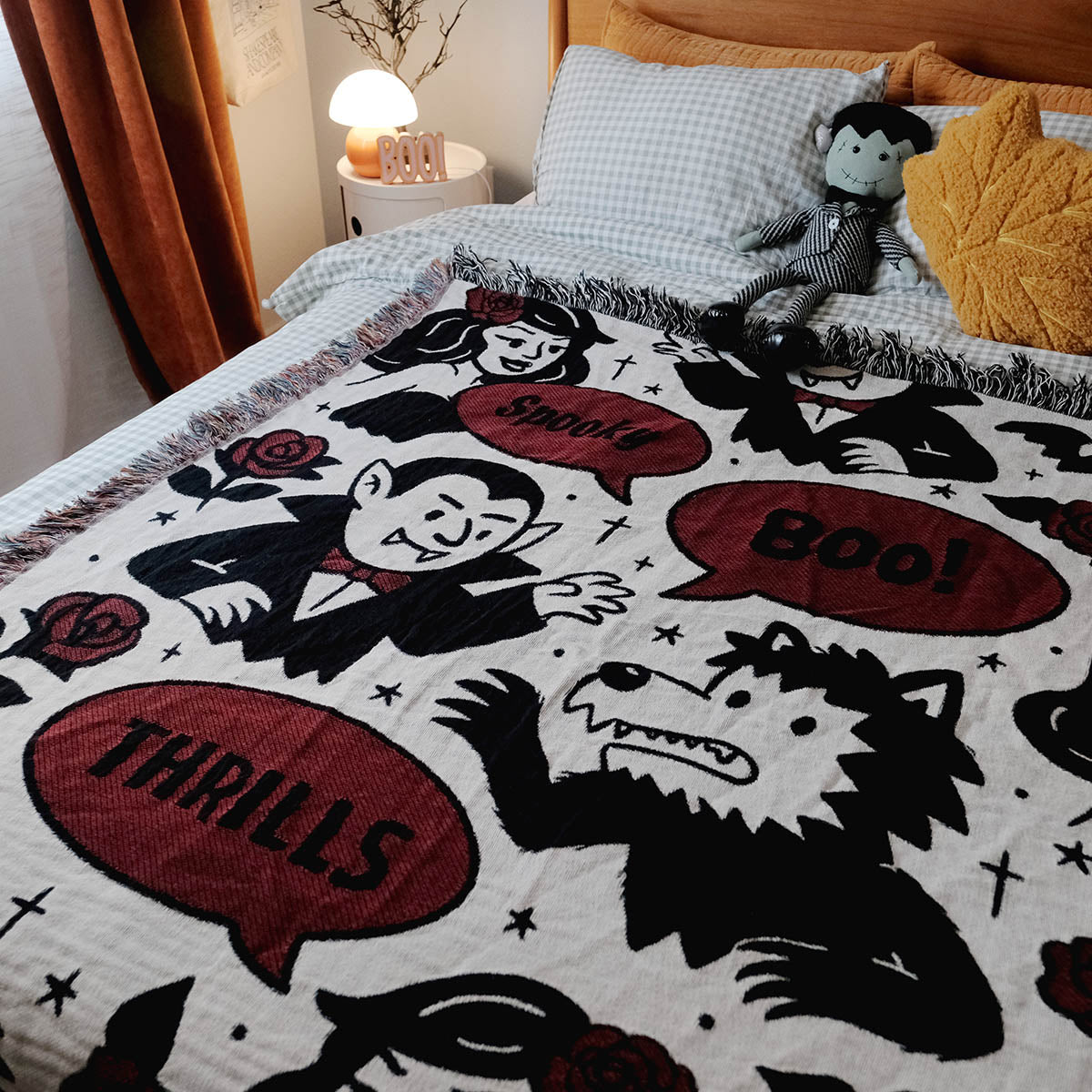Vampire & Wolf Woven Blanket – Paws Up Monster Duo