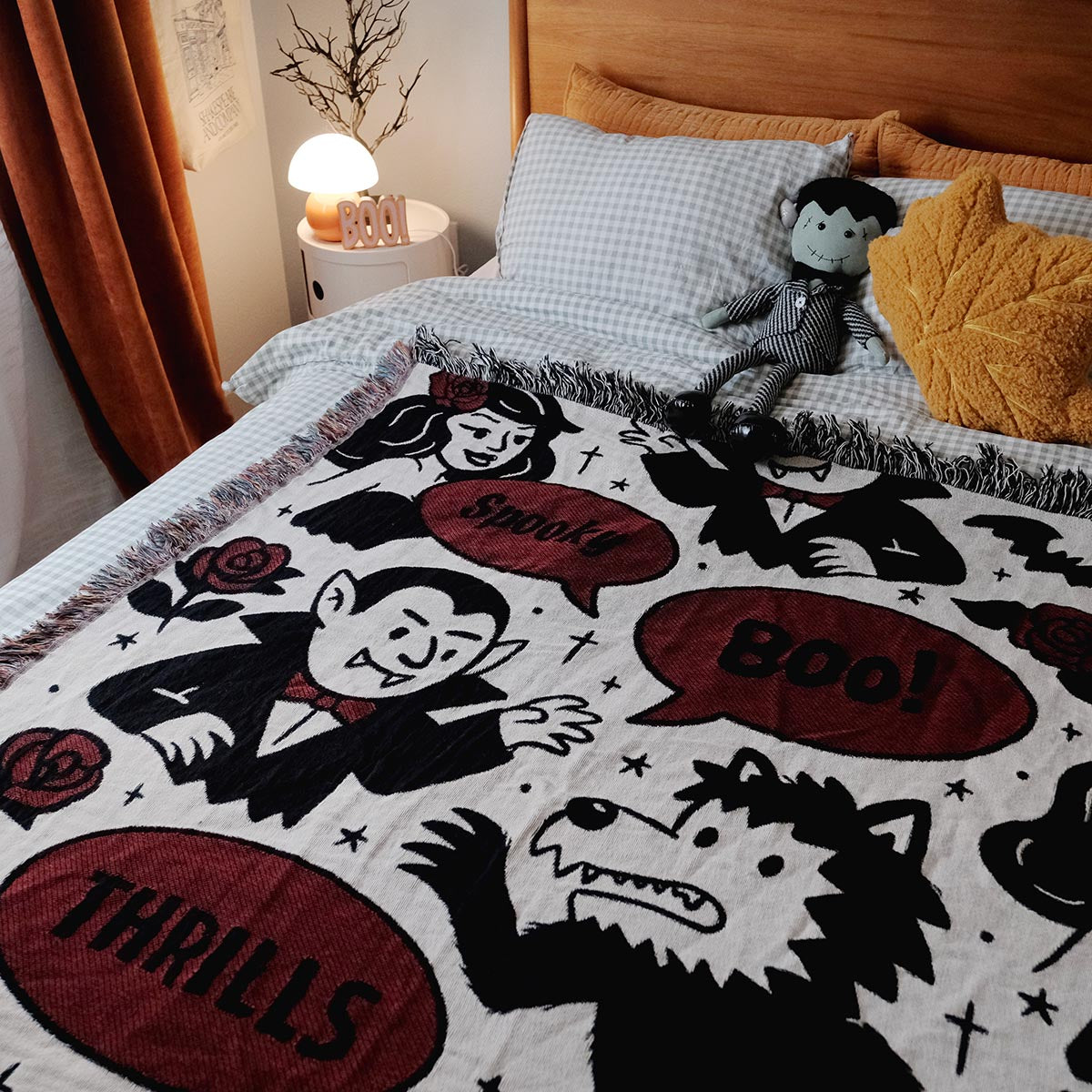 Vampire & Wolf Woven Blanket – Paws Up Monster Duo