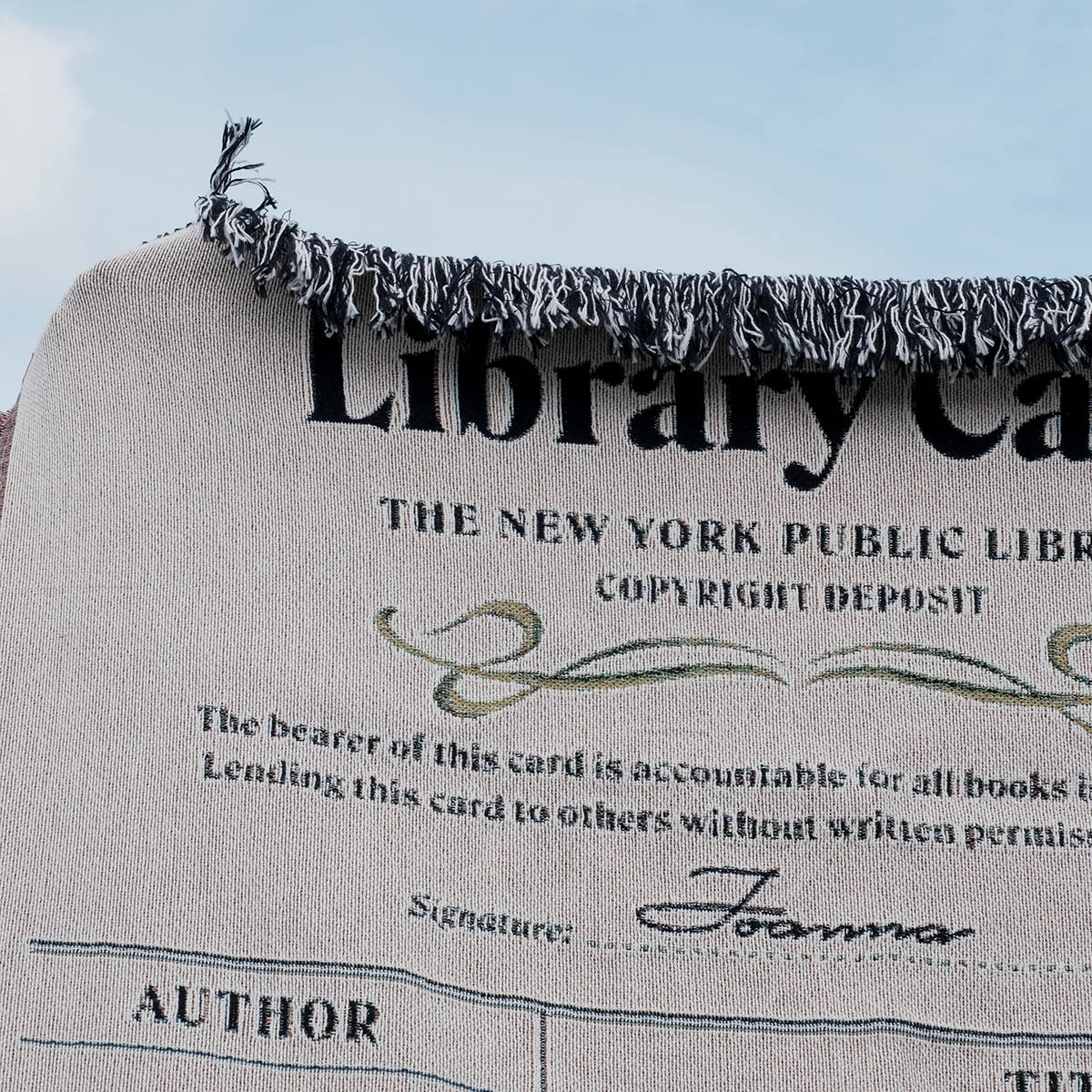 Personalized Library Card Book Lover Blanket