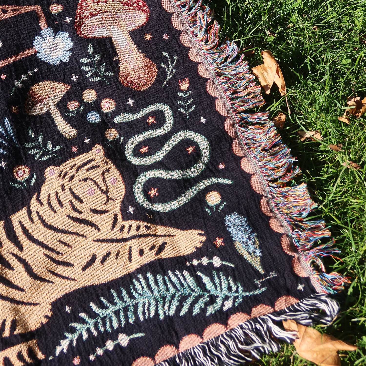 Magical Land Animal Cottagecore Personalized Woven Blanket - Relatable Basic