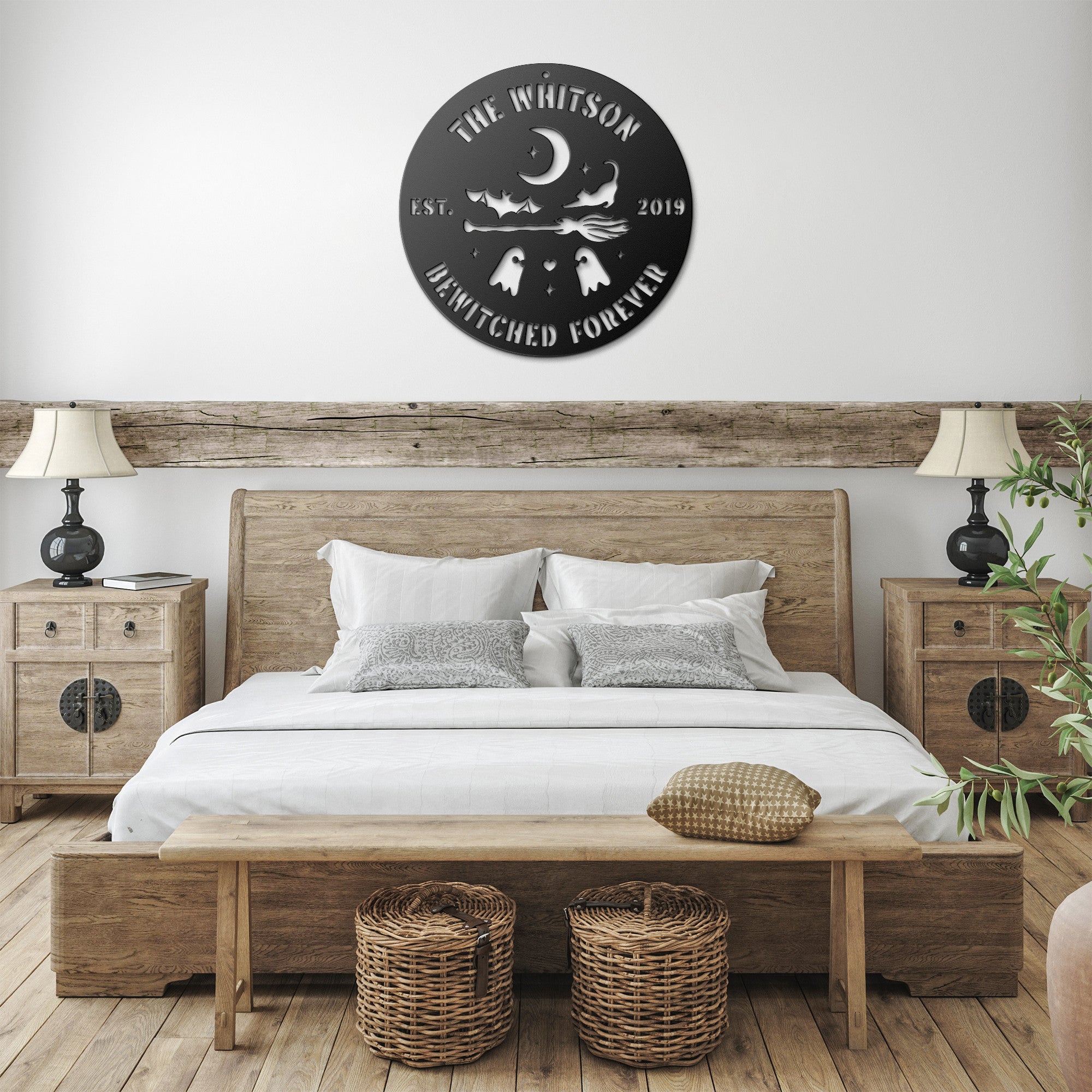 Personalized Spooky Couple Steel Die Cut Wall Sign