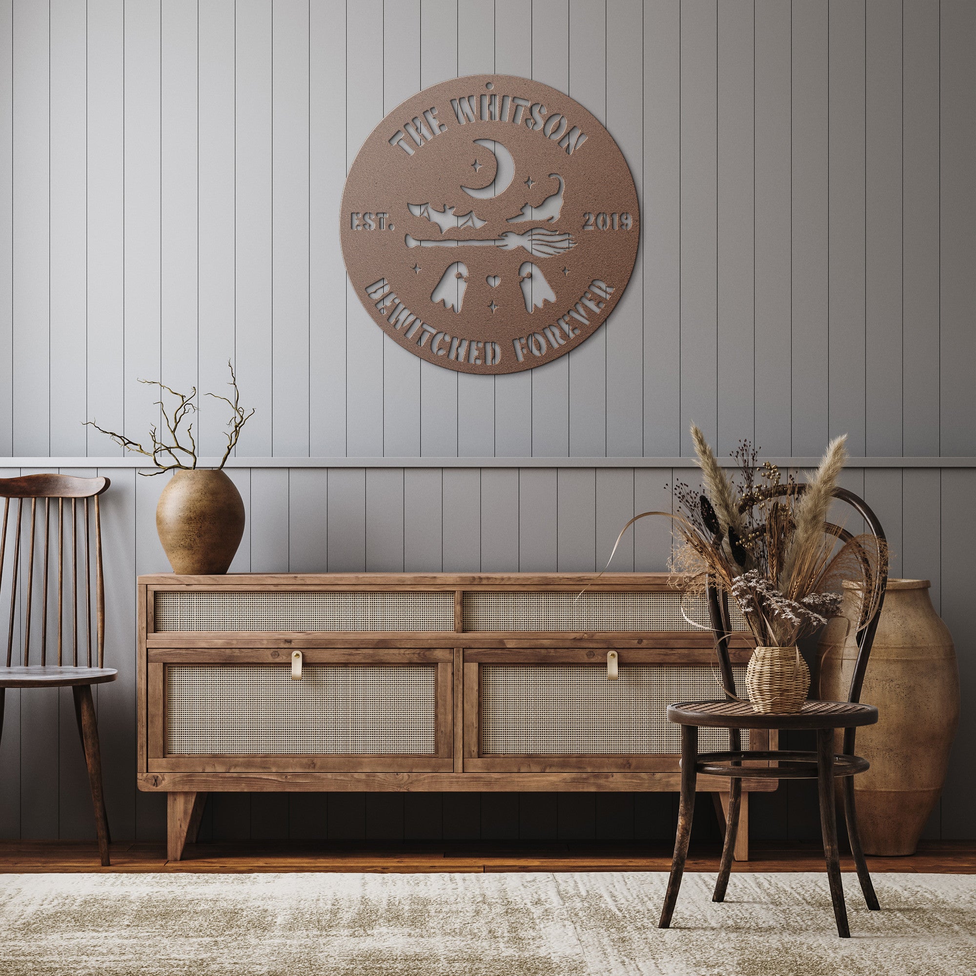 Personalized Spooky Couple Steel Die Cut Wall Sign