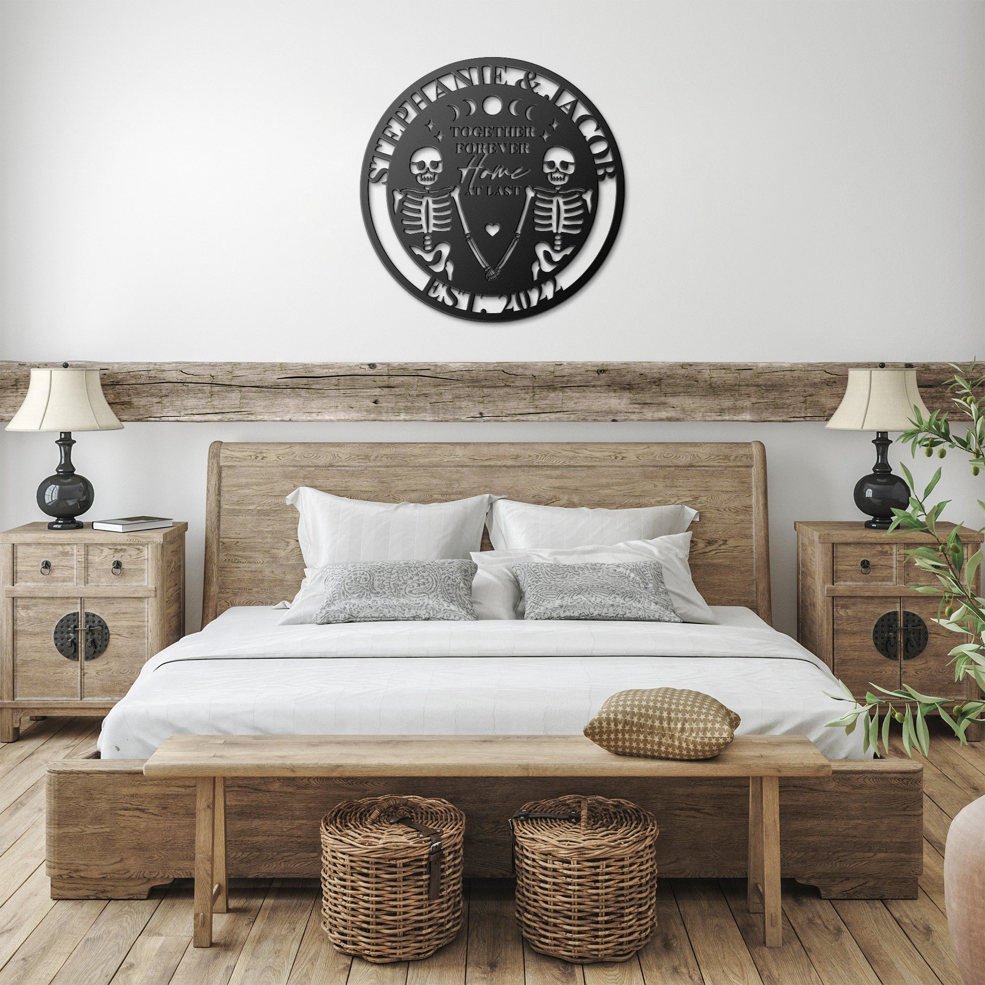 Personalized Together Forever Couple Skeletons Die Cut Wall Sign