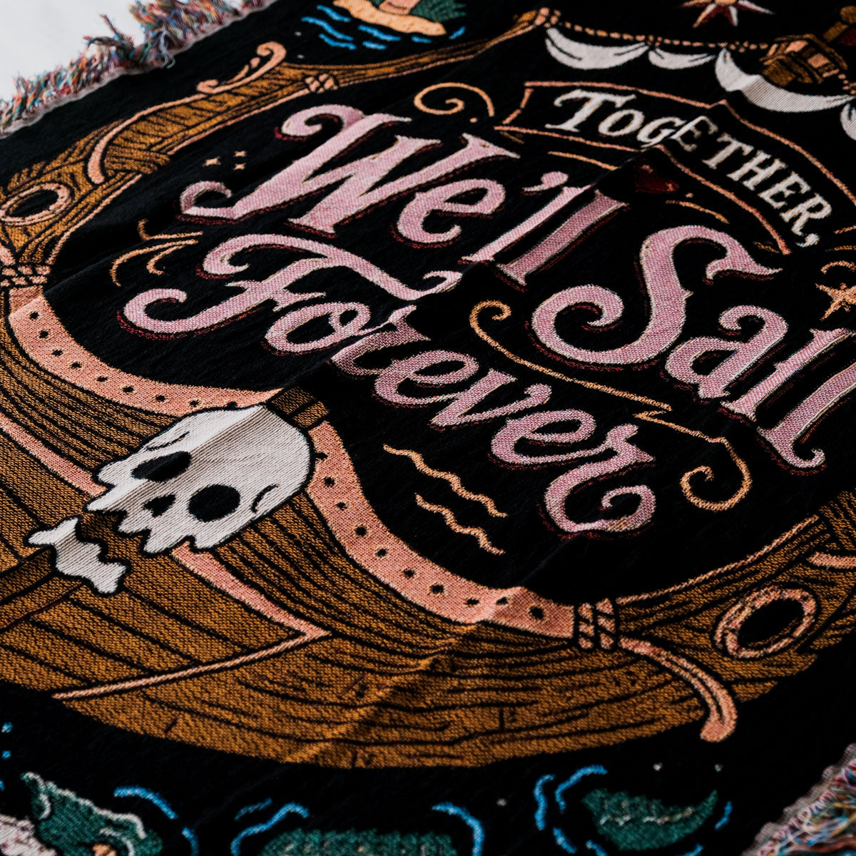 Personalized Pirate Couple Woven Blanket