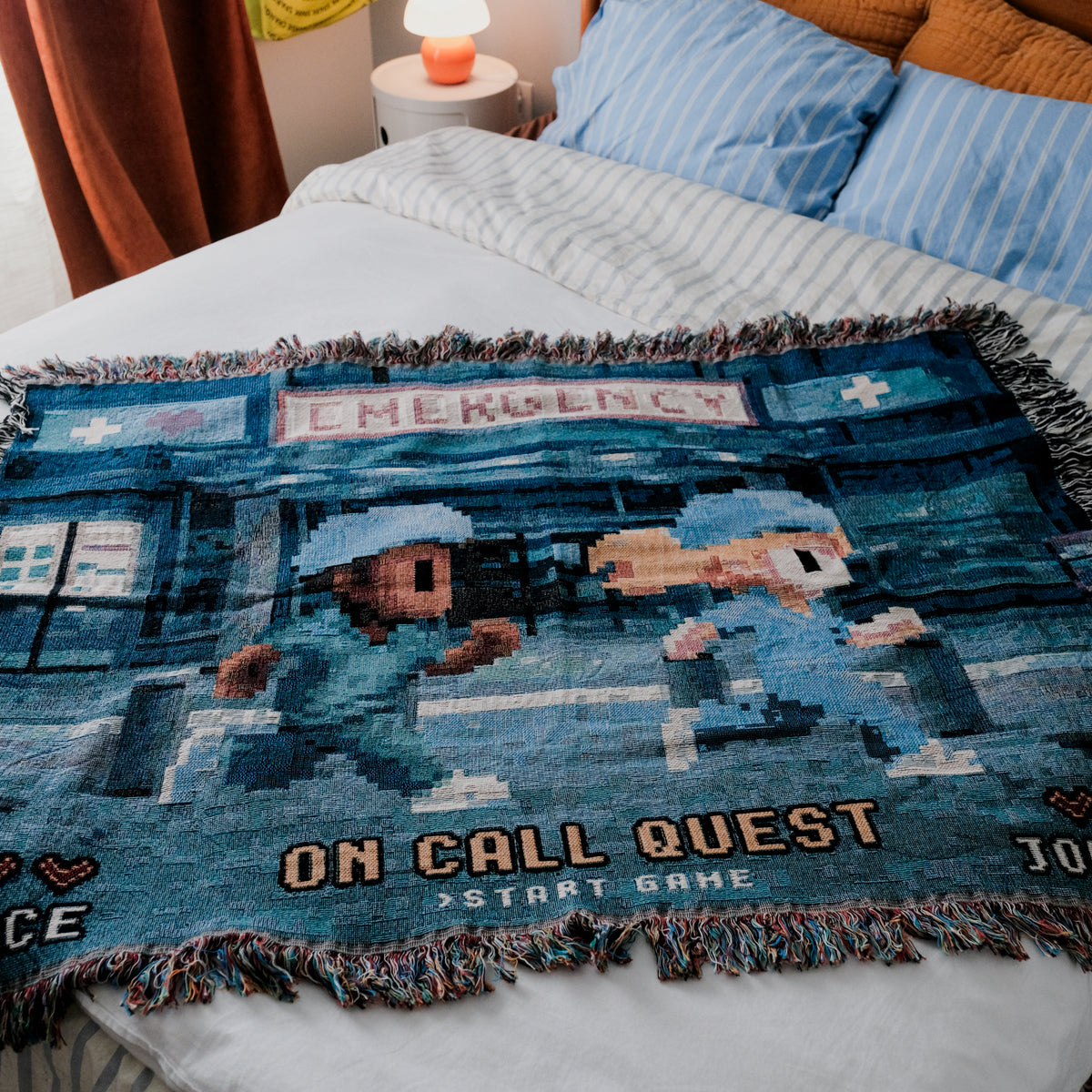 Personalized Healthcare Couple Woven Blanket - Relatable Basic