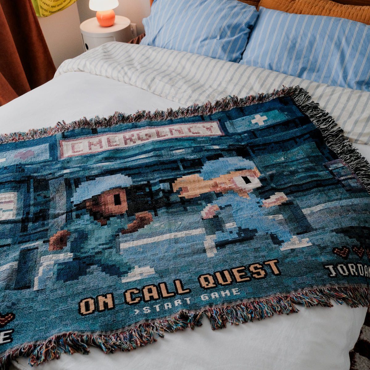 Personalized Healthcare Couple Woven Blanket - Relatable Basic