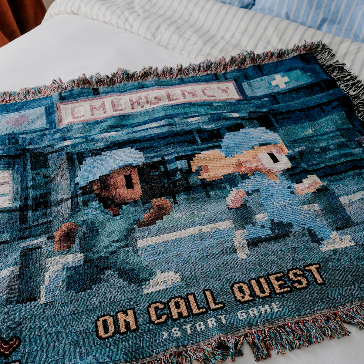 Personalized Healthcare Couple Woven Blanket - Relatable Basic