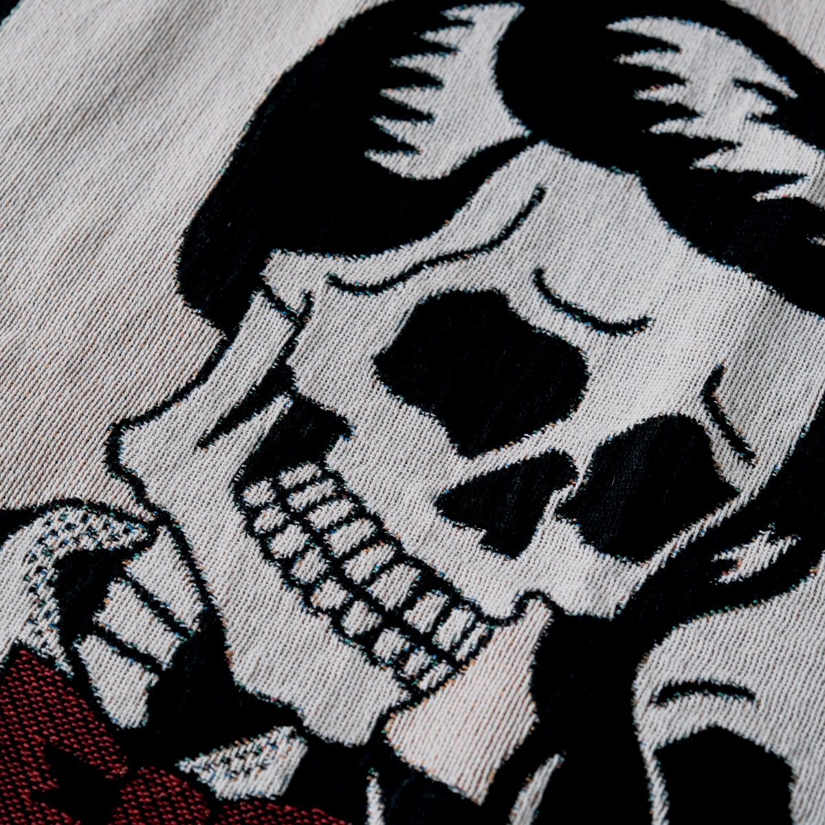 Personalized Retro Skeleton Couple Woven Blanket - Relatable Basic