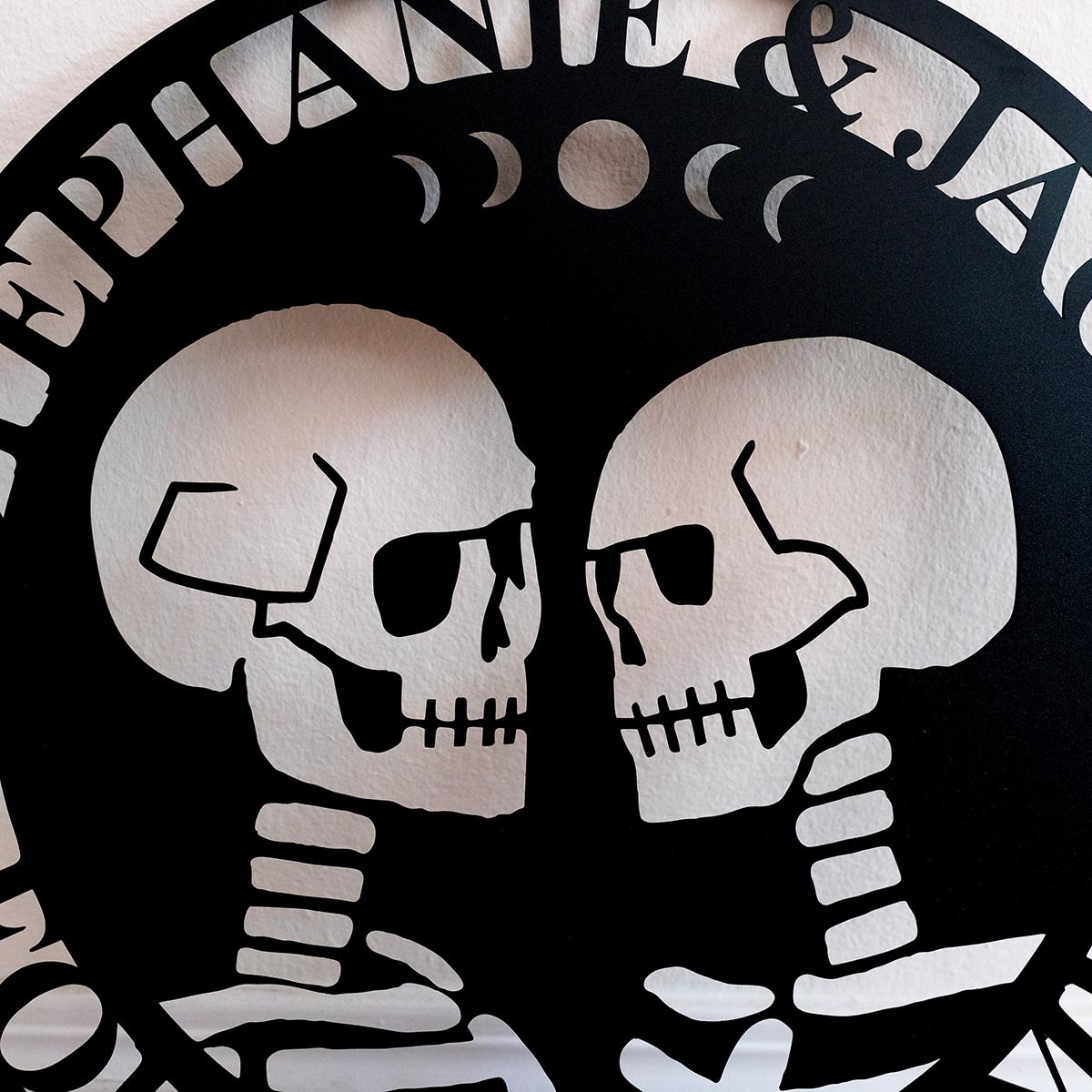 Personalized Couple Skeletons Steel Die Cut Wall Sign