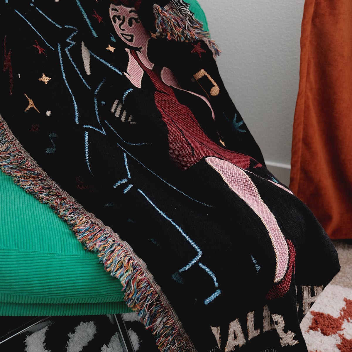Personalized Human x Skeleton Couple Woven Blanket