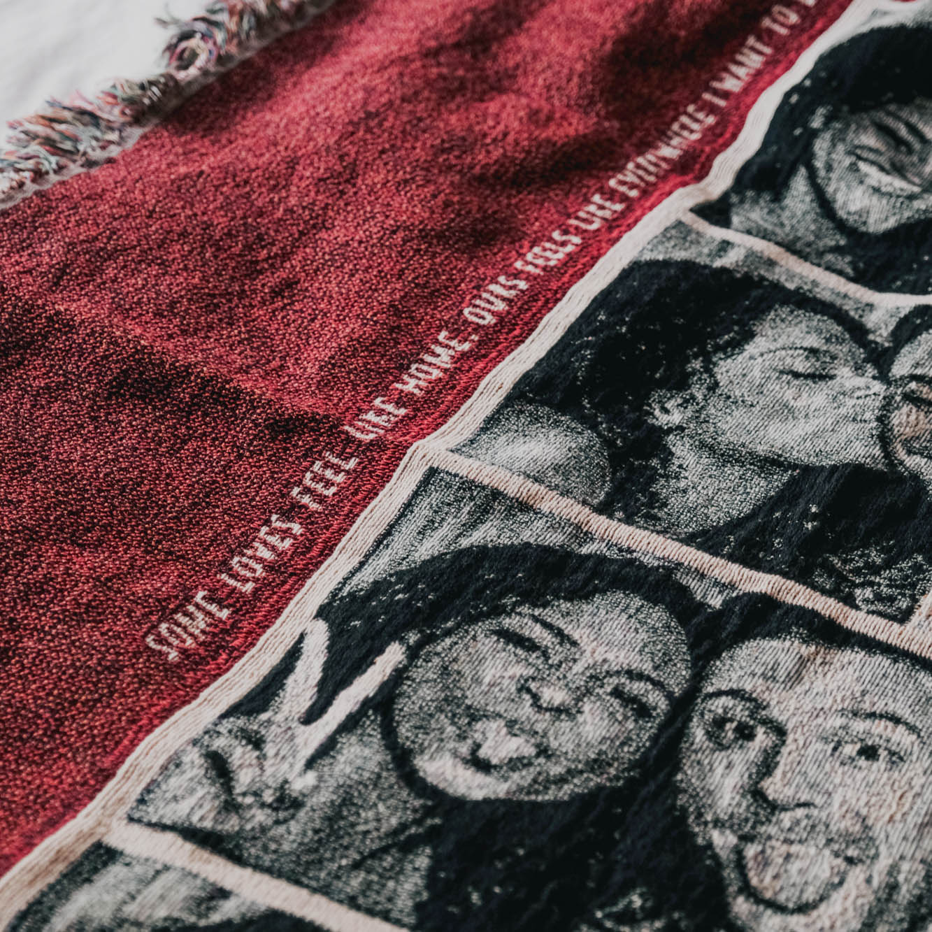 Personalized Couple Photobooth Woven Blanket
