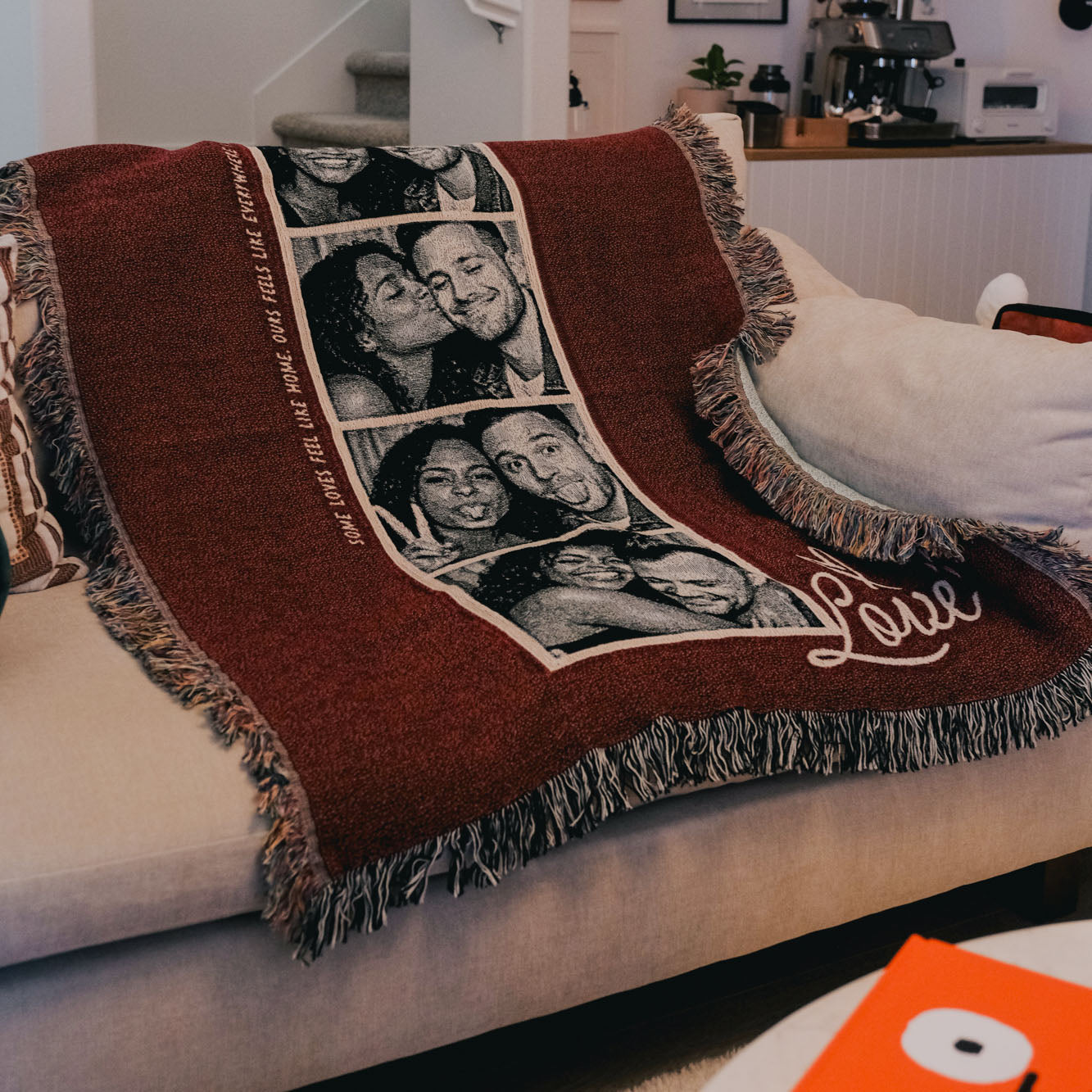 Personalized Couple Photobooth Woven Blanket - Relatable Basic