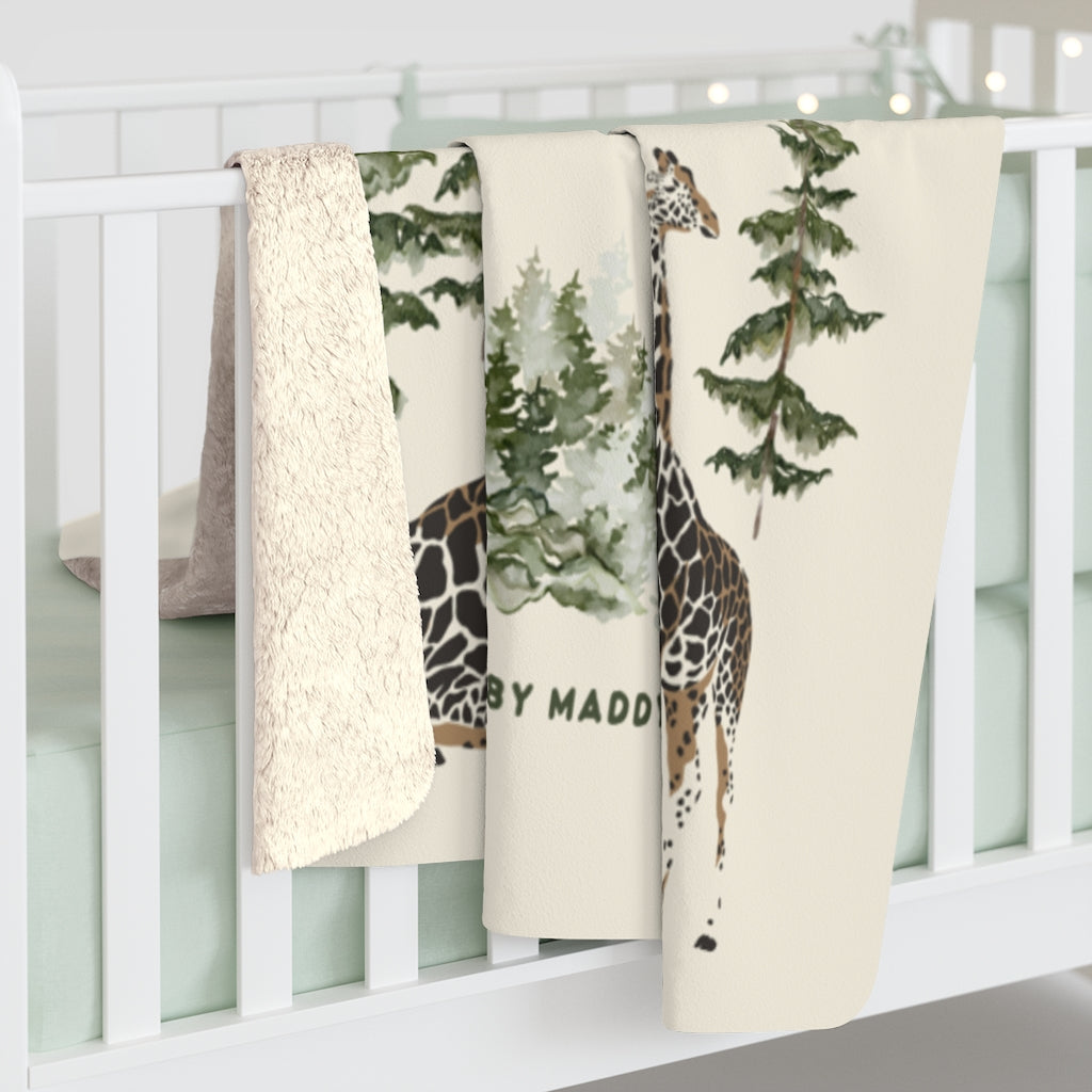 Personalized Kids Adventure Birth Stat Giraffe Fleece Blanket - Fleece - Personalized Gifts for Couples, Custom Birthday Gifts, Custom Anniversary Gifts | Relatable Basic