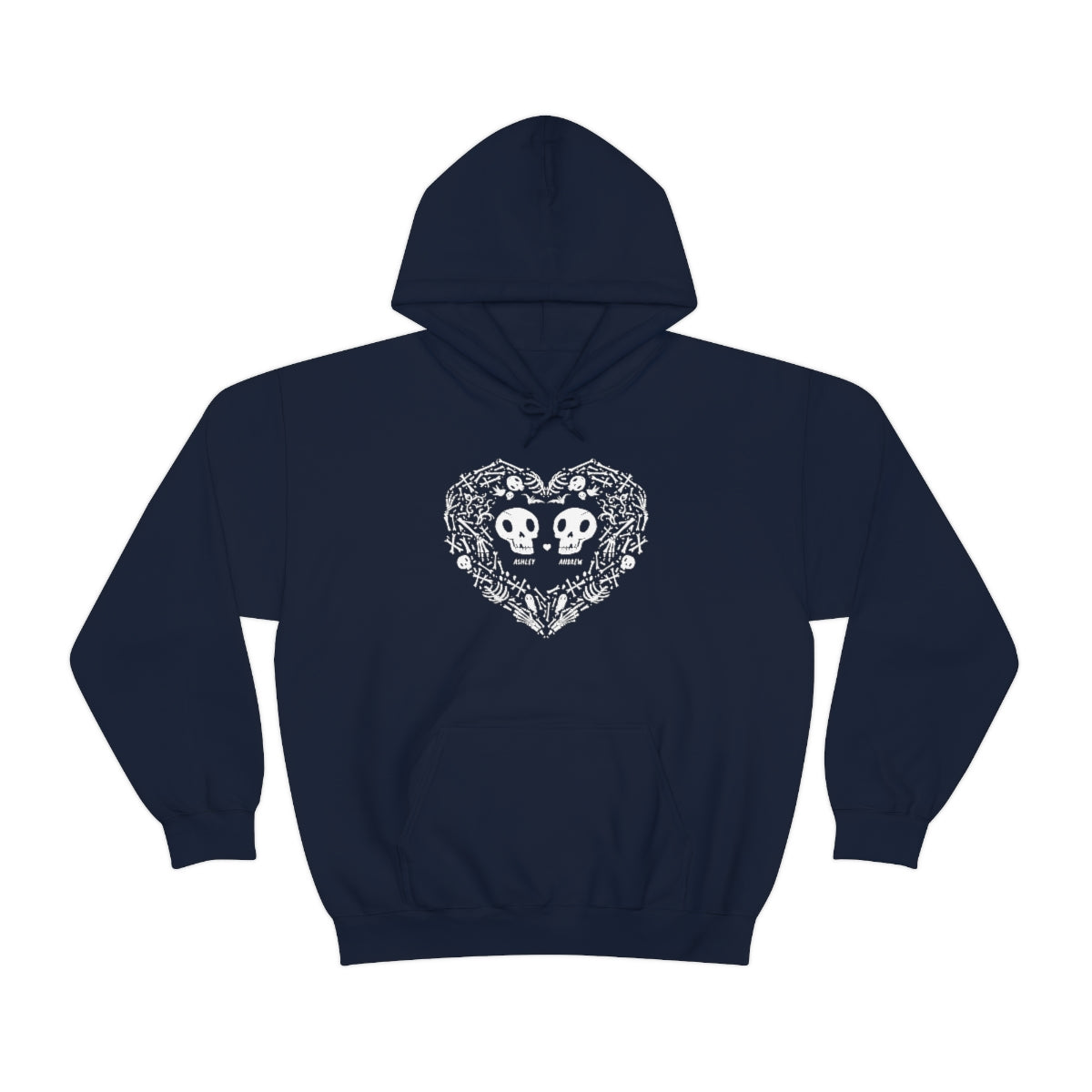 Personalized Couple Skeleton Spooky Hoodie - Hoodie - Personalized Gifts for Couples, Custom Birthday Gifts, Custom Anniversary Gifts | Relatable Basic