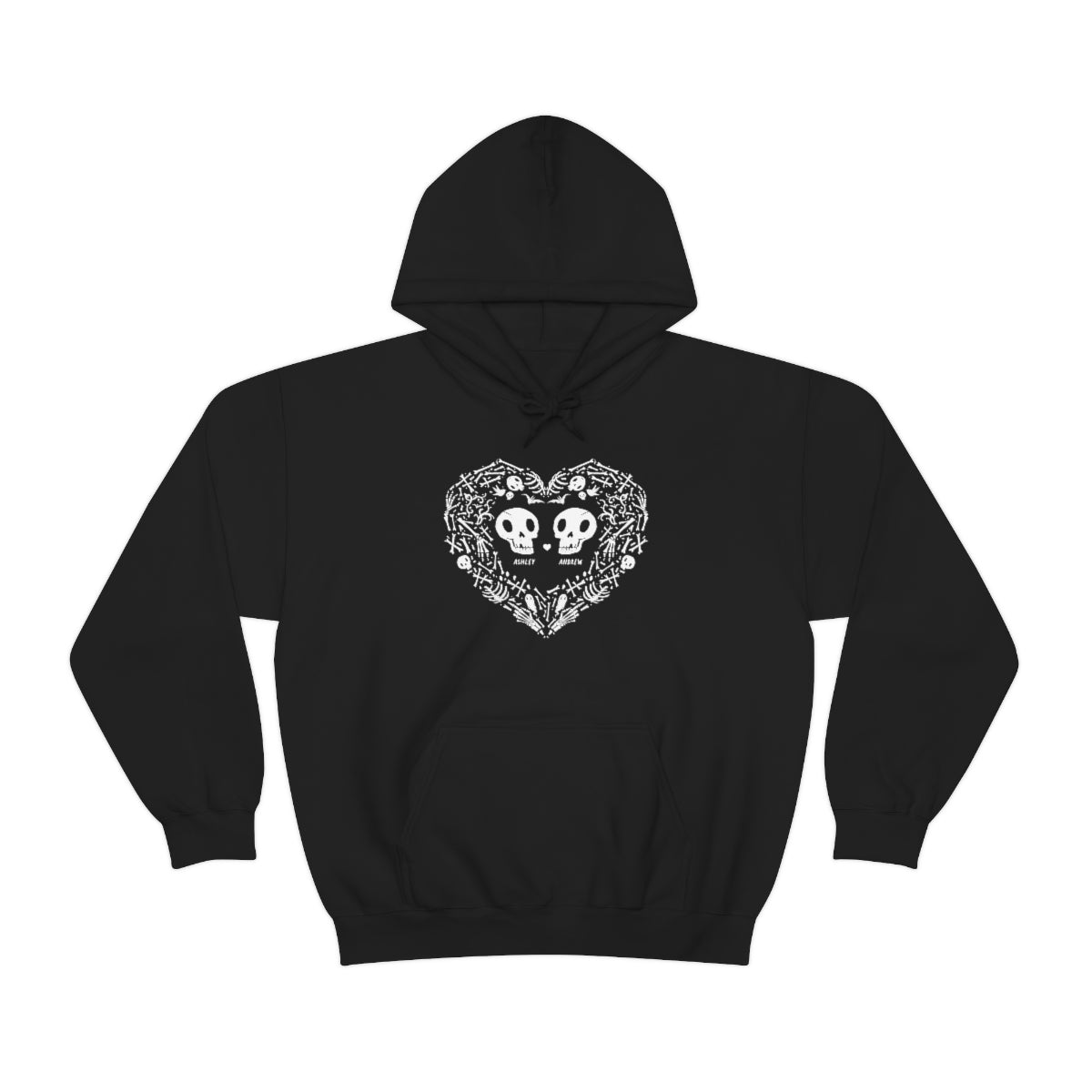 Personalized Couple Skeleton Spooky Hoodie - Hoodie - Personalized Gifts for Couples, Custom Birthday Gifts, Custom Anniversary Gifts | Relatable Basic