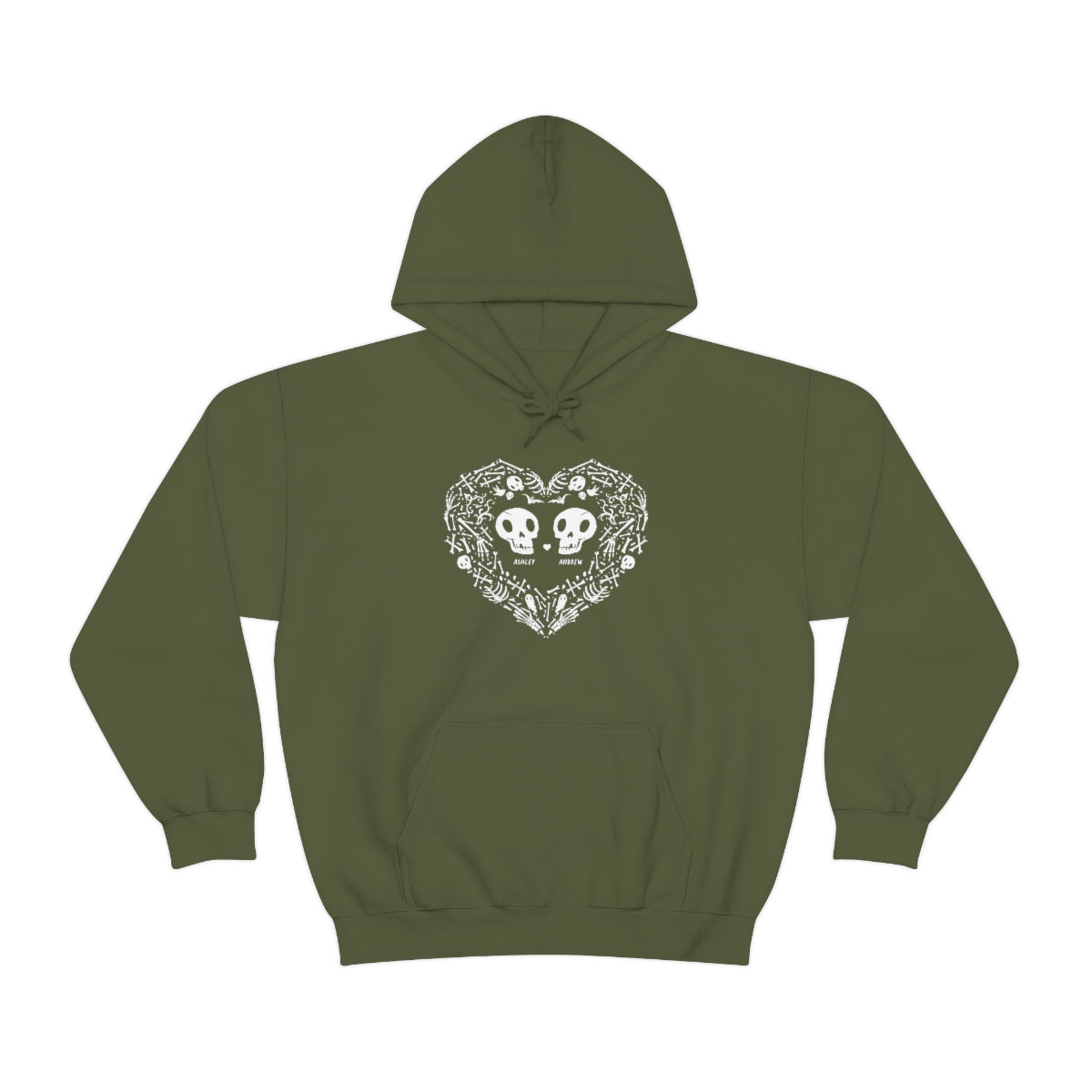 Personalized Couple Skeleton Spooky Hoodie - Hoodie - Personalized Gifts for Couples, Custom Birthday Gifts, Custom Anniversary Gifts | Relatable Basic