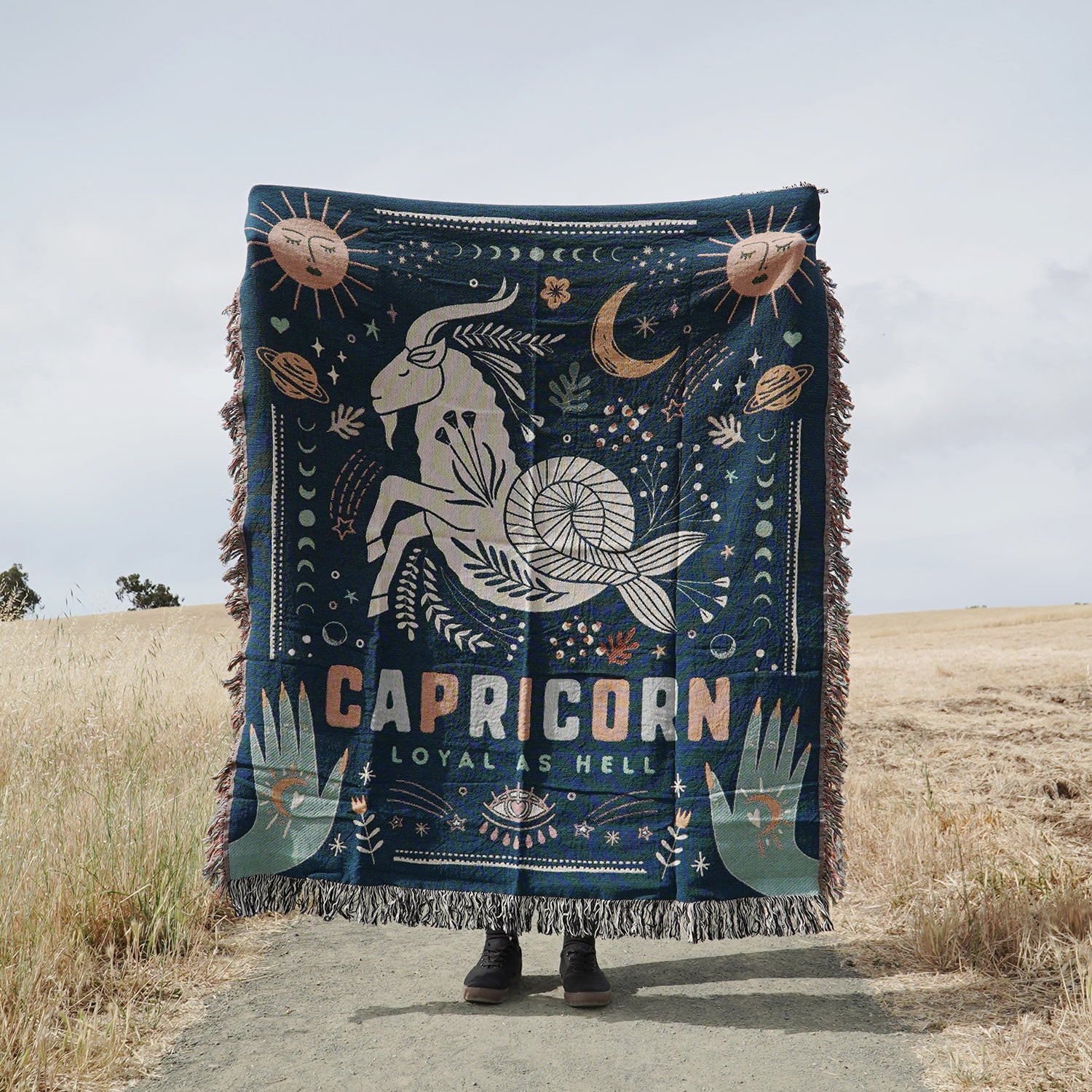 Capricorn Zodiac Woven Blanket - Woven - Personalized Gifts for Couples, Custom Birthday Gifts, Custom Anniversary Gifts | Relatable Basic