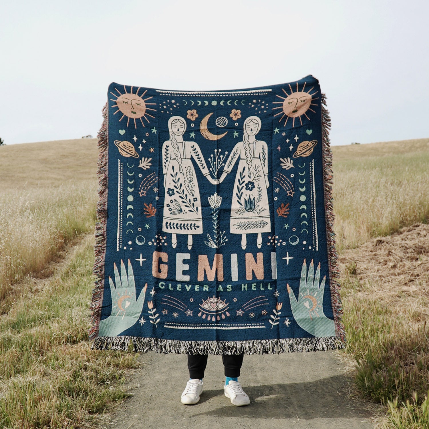 Gemini Zodiac Woven Blanket - Woven - Personalized Gifts for Couples, Custom Birthday Gifts, Custom Anniversary Gifts | Relatable Basic