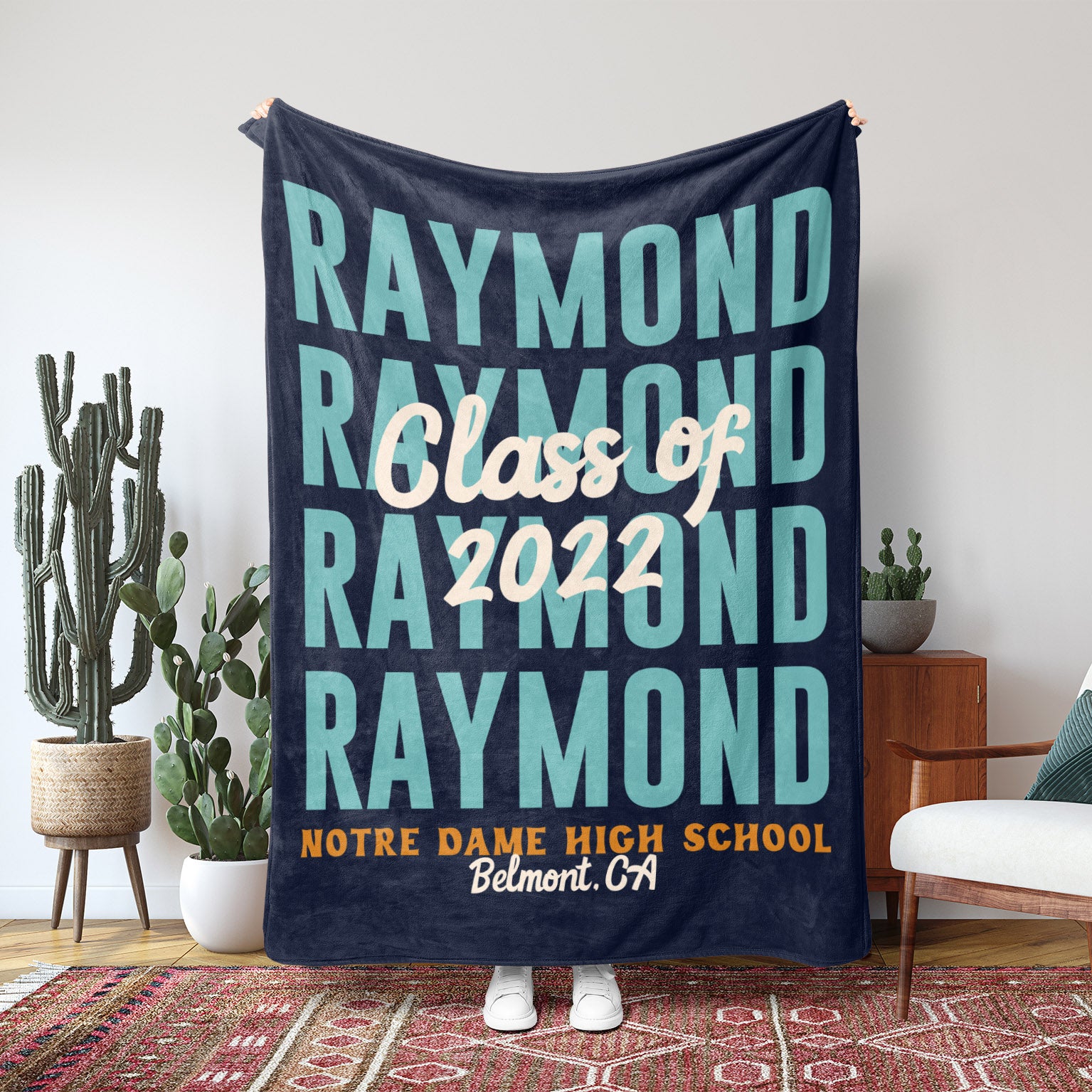 Personalized Graduation Fleece Blanket With Name - Fleece - Personalized Gifts for Couples, Custom Birthday Gifts, Custom Anniversary Gifts | Relatable Basic