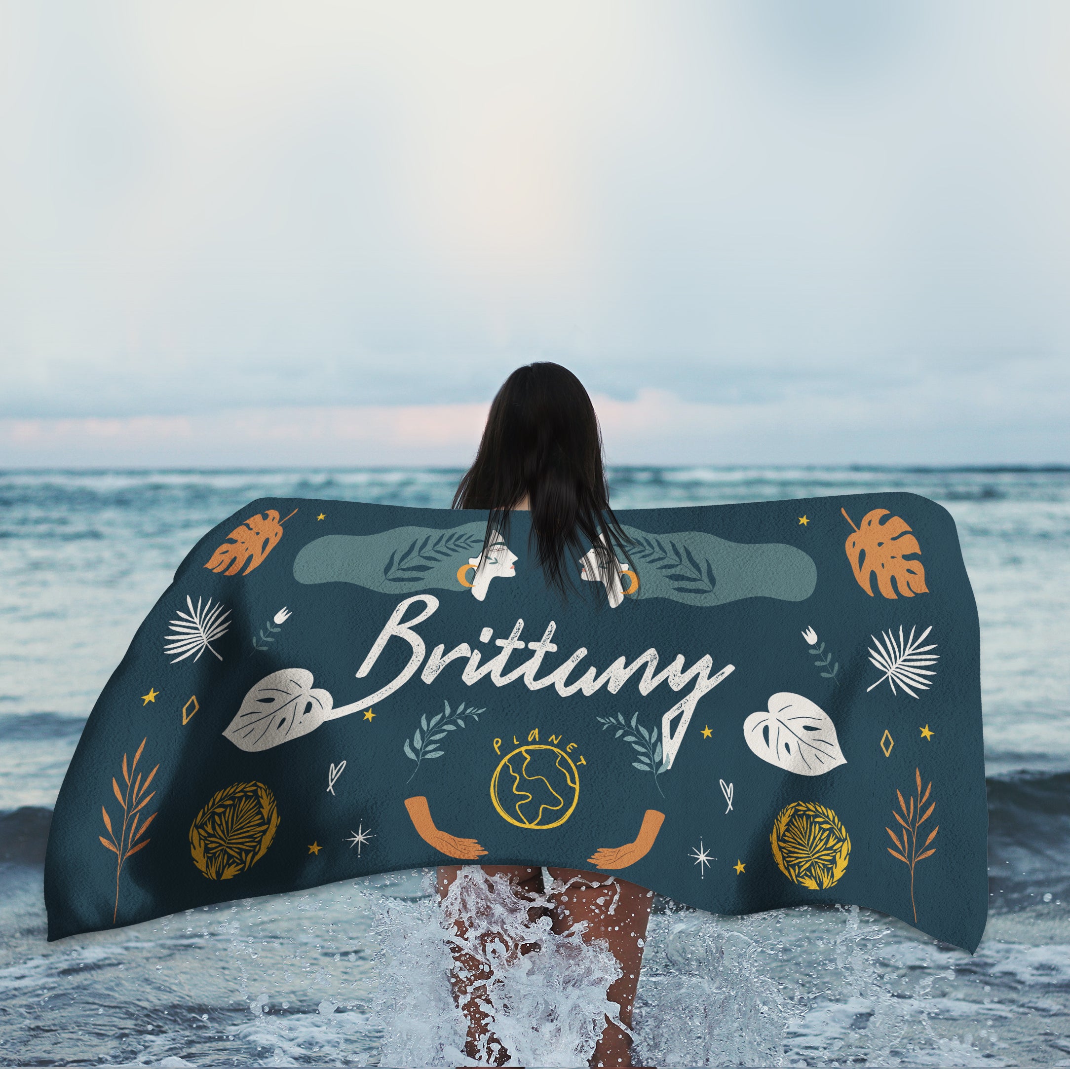 Mother Nature Inspired Personalized Beach Towel - Beach Towel - Personalized Gifts for Couples, Custom Birthday Gifts, Custom Anniversary Gifts | Relatable Basic