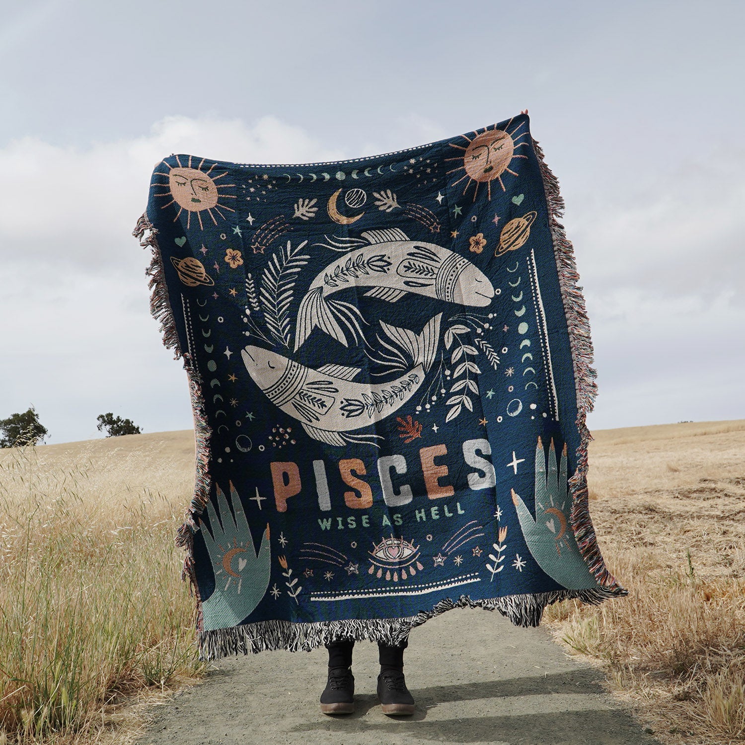 Pisces Zodiac Woven Blanket - Woven - Personalized Gifts for Couples, Custom Birthday Gifts, Custom Anniversary Gifts | Relatable Basic