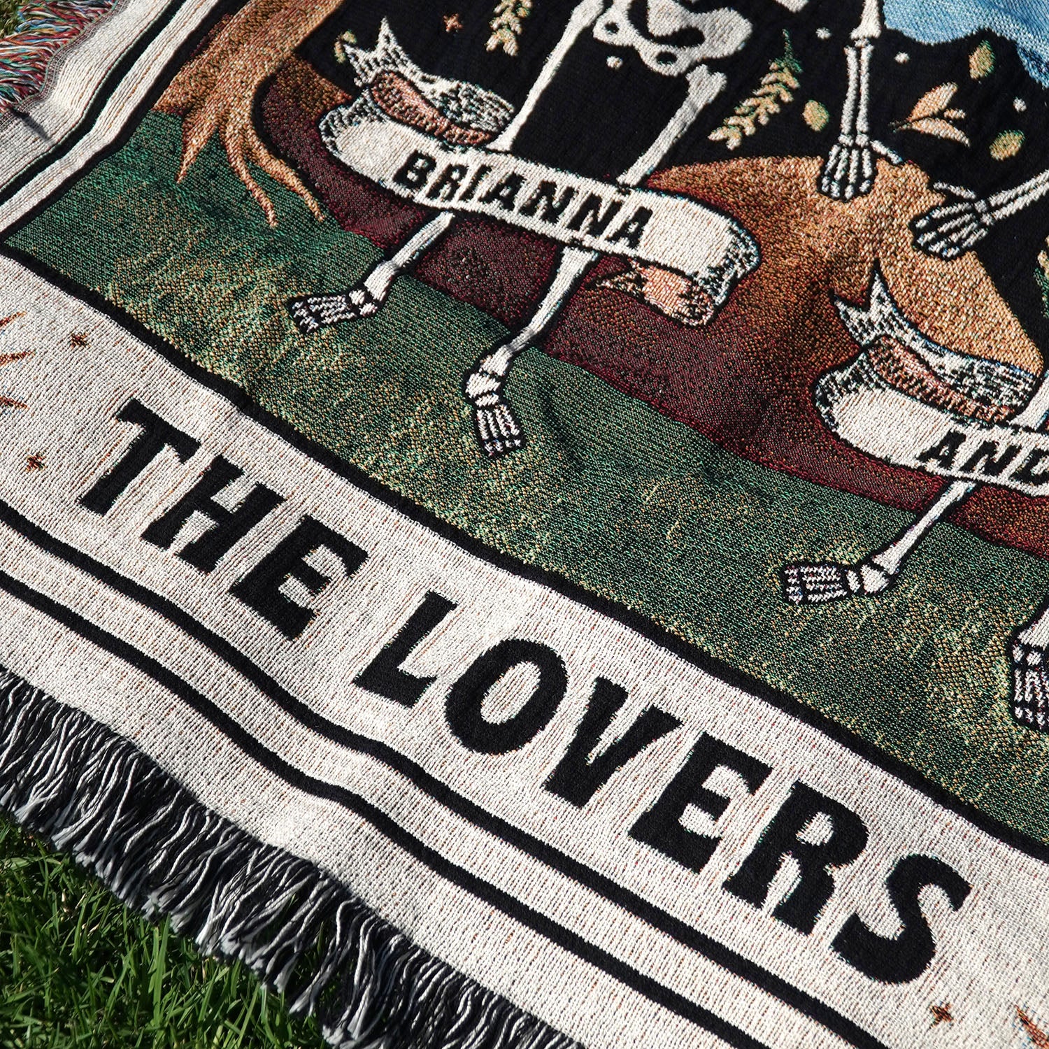 Personalized The Lovers Tarot Card Couple Woven Blanket - Woven - Personalized Gifts for Couples, Custom Birthday Gifts, Custom Anniversary Gifts | Relatable Basic