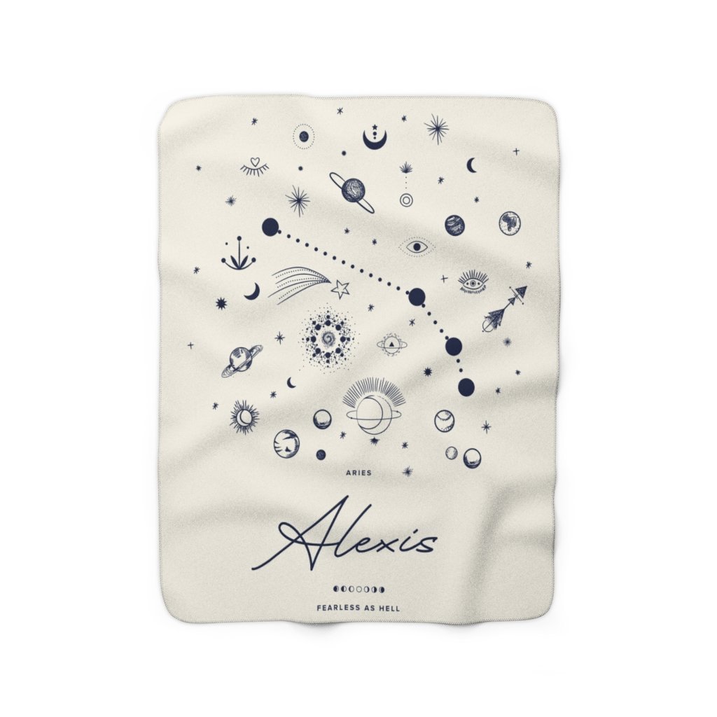 Personalized Zodiac (Beige) Fleece Blanket - Fleece - Personalized Gifts for Couples, Custom Birthday Gifts, Custom Anniversary Gifts | Relatable Basic