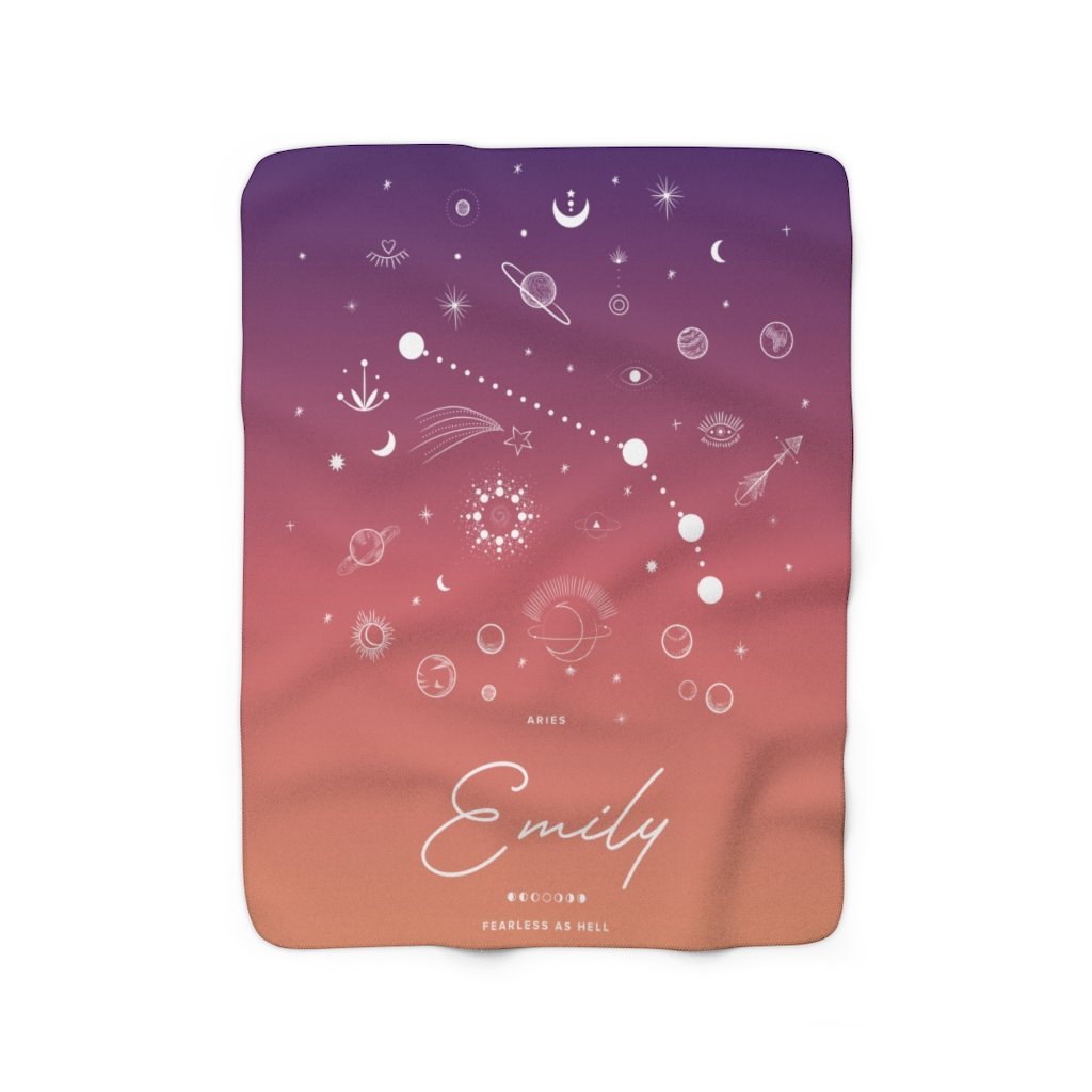 Personalized Zodiac Gradient Fleece Blanket - Fleece - Personalized Gifts for Couples, Custom Birthday Gifts, Custom Anniversary Gifts | Relatable Basic